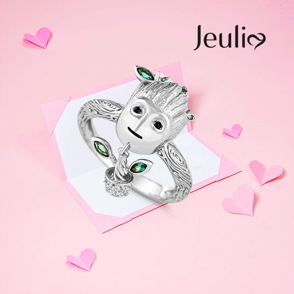 Jeulia 925 Sterling Silver Tree Man Rings for Women & Men - Cubic Zirconia Halloween Jewelry Gift for Movie Fans (with Gift Box) | Perfect for Cosplay, Halloween Costumes, and Romantic Gifts