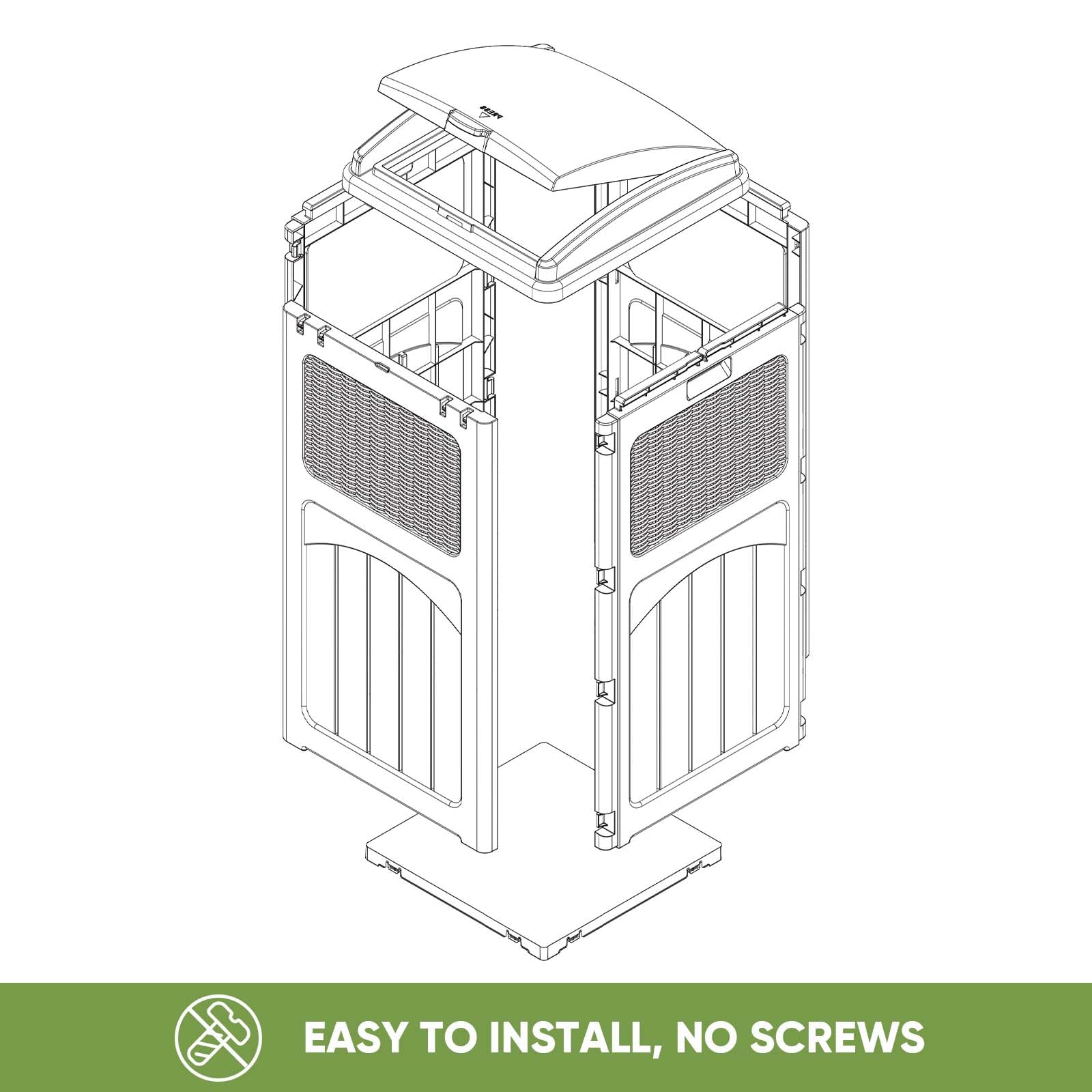 **Patiowell 36 Gallon Outdoor Trash Can with Lid - Heavy Duty Resin Garbage Bin for Patio, Backyard, Deck - Weatherproof & Durable - Dark Brown - Perfect for Outdoor Waste Management**    (Note: 