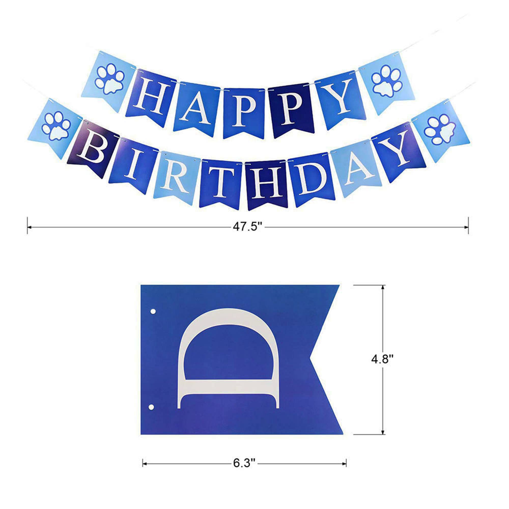 ADOGGYGO Dog Birthday Hat & Bandana Set with Numbers, Scarf Bow & Happy Birthday Banner - Navy Blue Pet Party Supplies for Birthday Celebrations & Photo Shoots