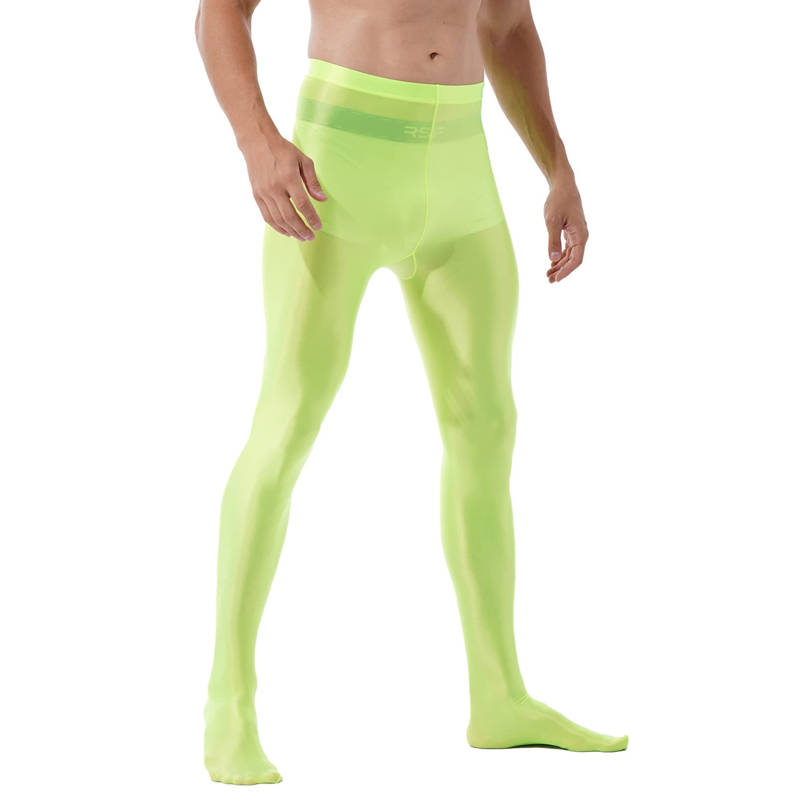 Men's Seamless Glossy Dance Tights - Footed Pantyhose with Oil Shiny Nylon for Ballet, Yoga & Performance - Comfortable Stockings & Leggings for Dancewear & Costumes