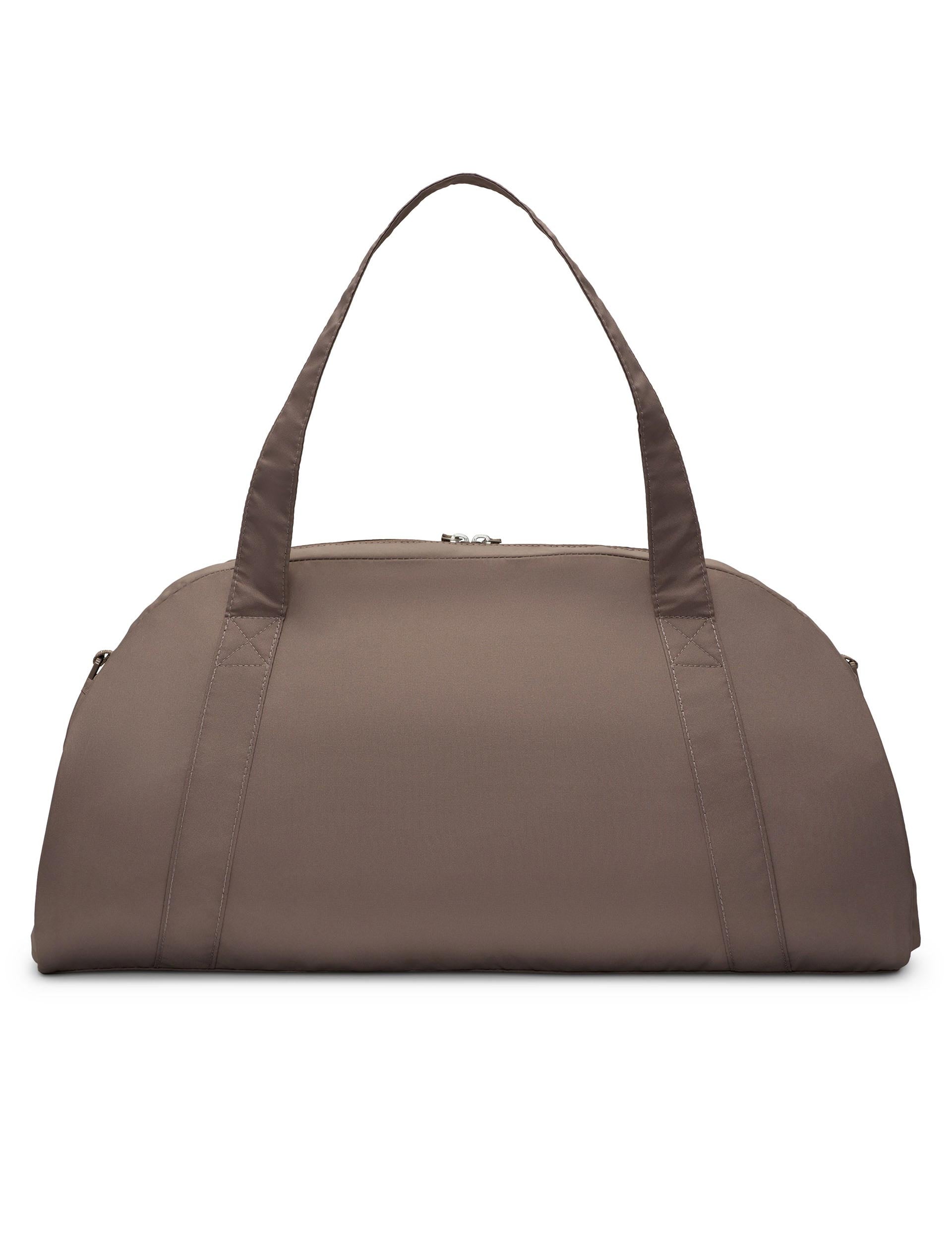 Premium Gym Club Duffel Bag - Mink Brown & White - Large Sports Tote for Workout, Travel & Weekend Getaways