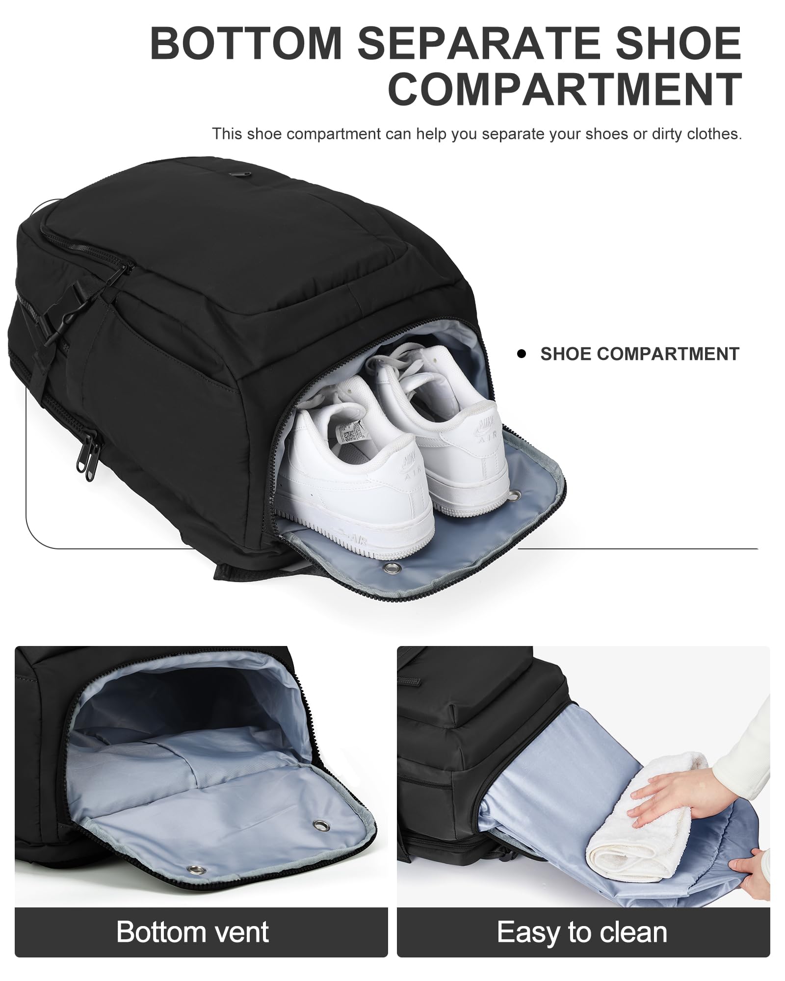 Lightweight Travel Backpack for Women & Men - FAA Approved Carry On Personal Item Bag with 15.6