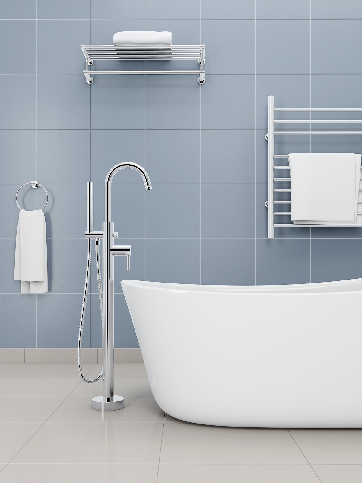 Premium Floor Mount Bathtub Faucet - Durable Brass Construction with Adjustable Water Flow - Perfect for Modern Bathroom Renovations and Spa-Like Relaxation