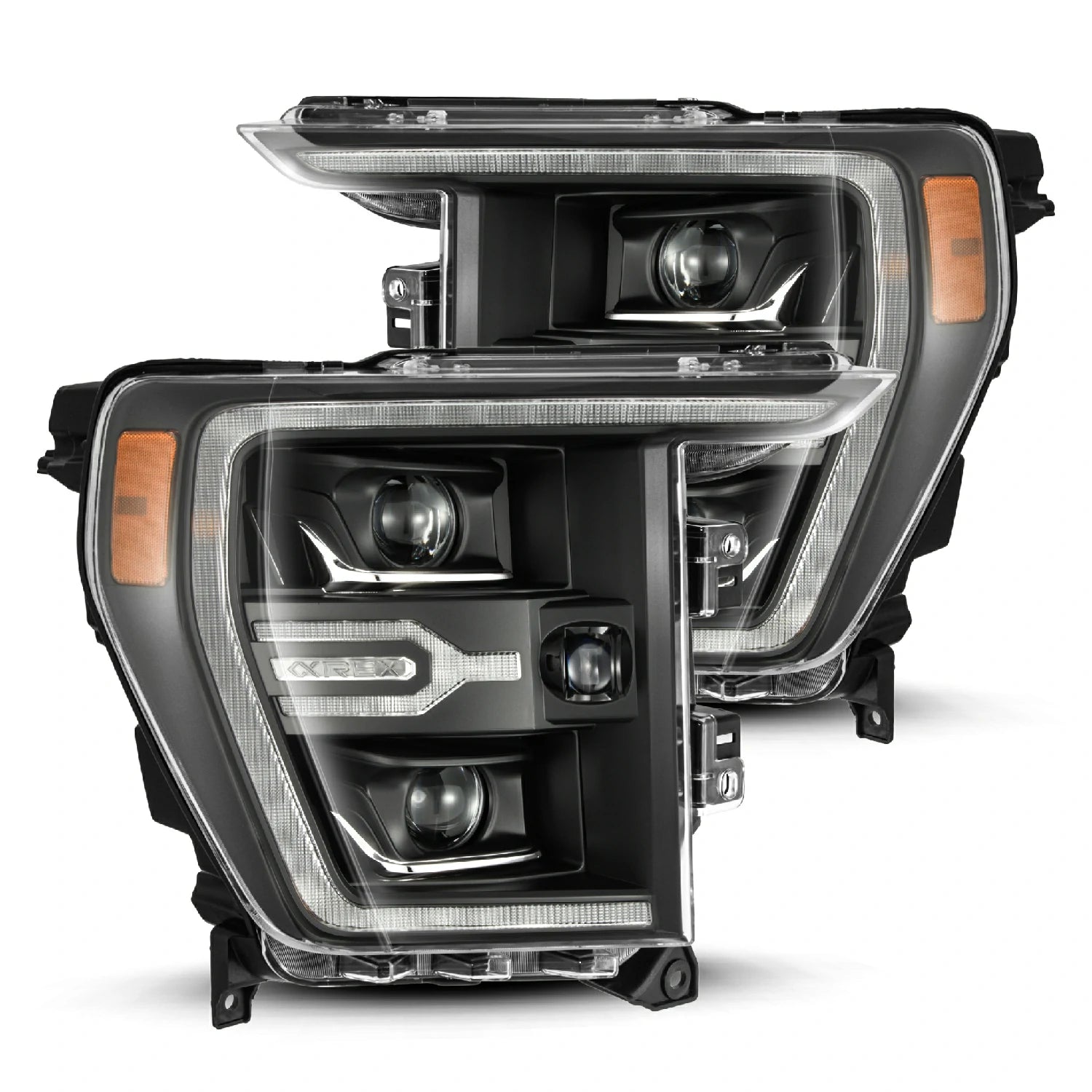 21-23 Ford F150 & F150 Raptor LUXX Series Black LED Projector Headlights - High Performance Lighting for Off-Road & Night Driving