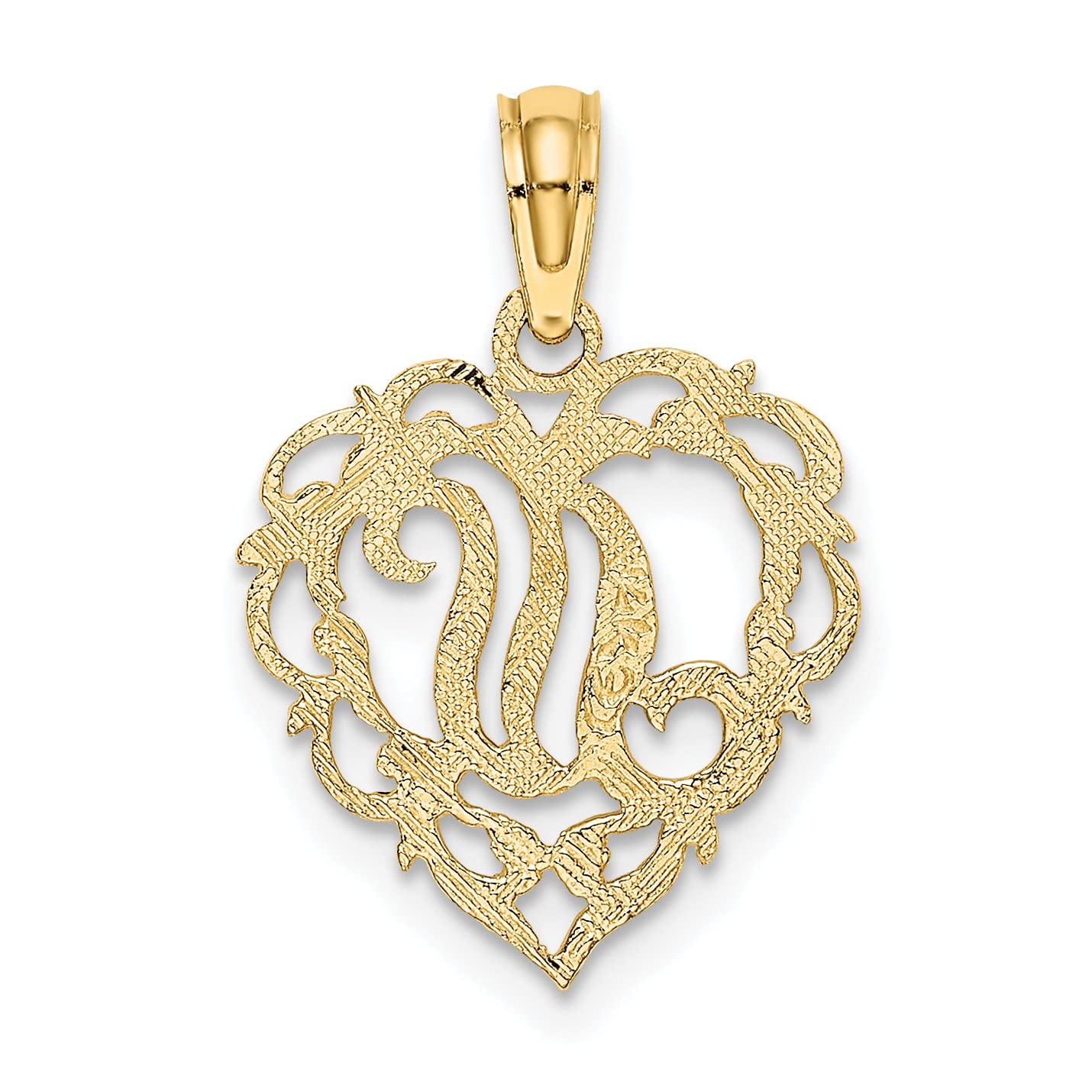 14K Yellow Gold Heart-Shaped Initial 