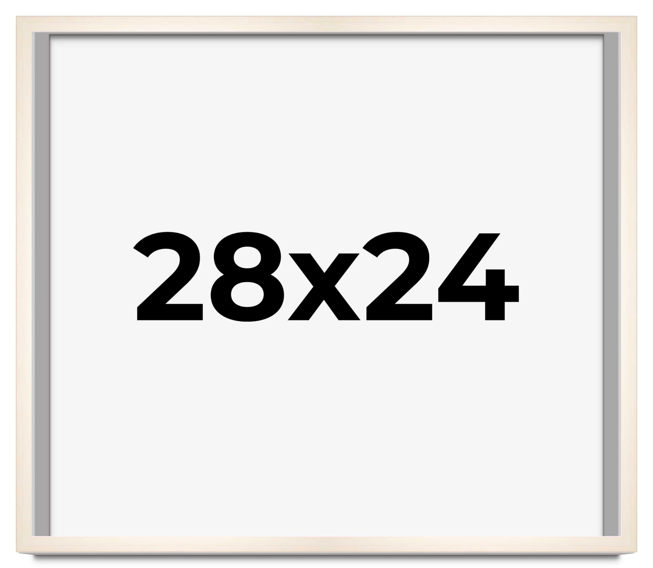 CountryArtHouse 28x24 Inch Whitewashed Solid Wood Picture Frame - 0.8125