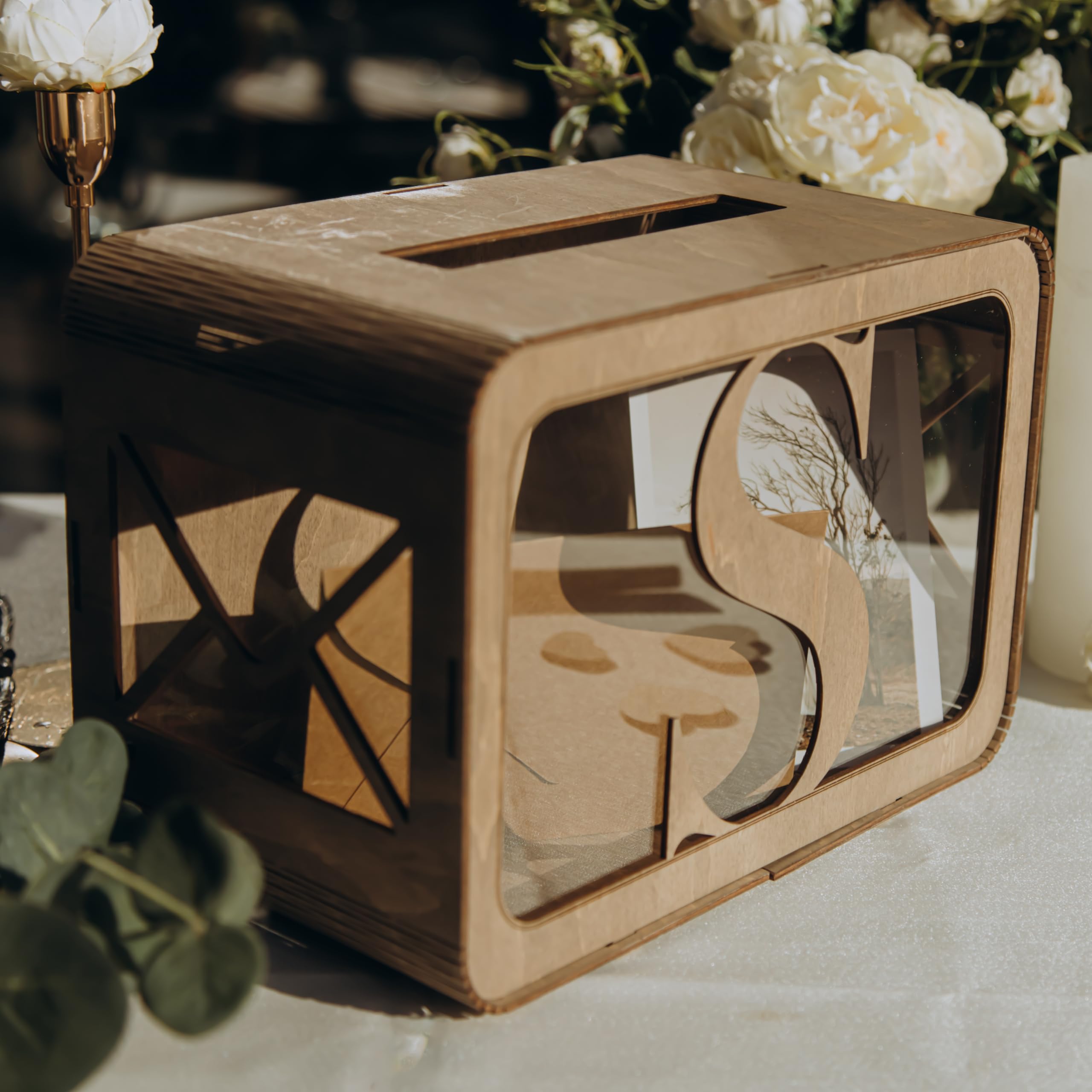 Personalized Wedding Guest Book Alternative - Heart Frame & Circle Box for Wedding & Graduation - Elegant Reception Decor for Indoor & Outdoor Celebrations