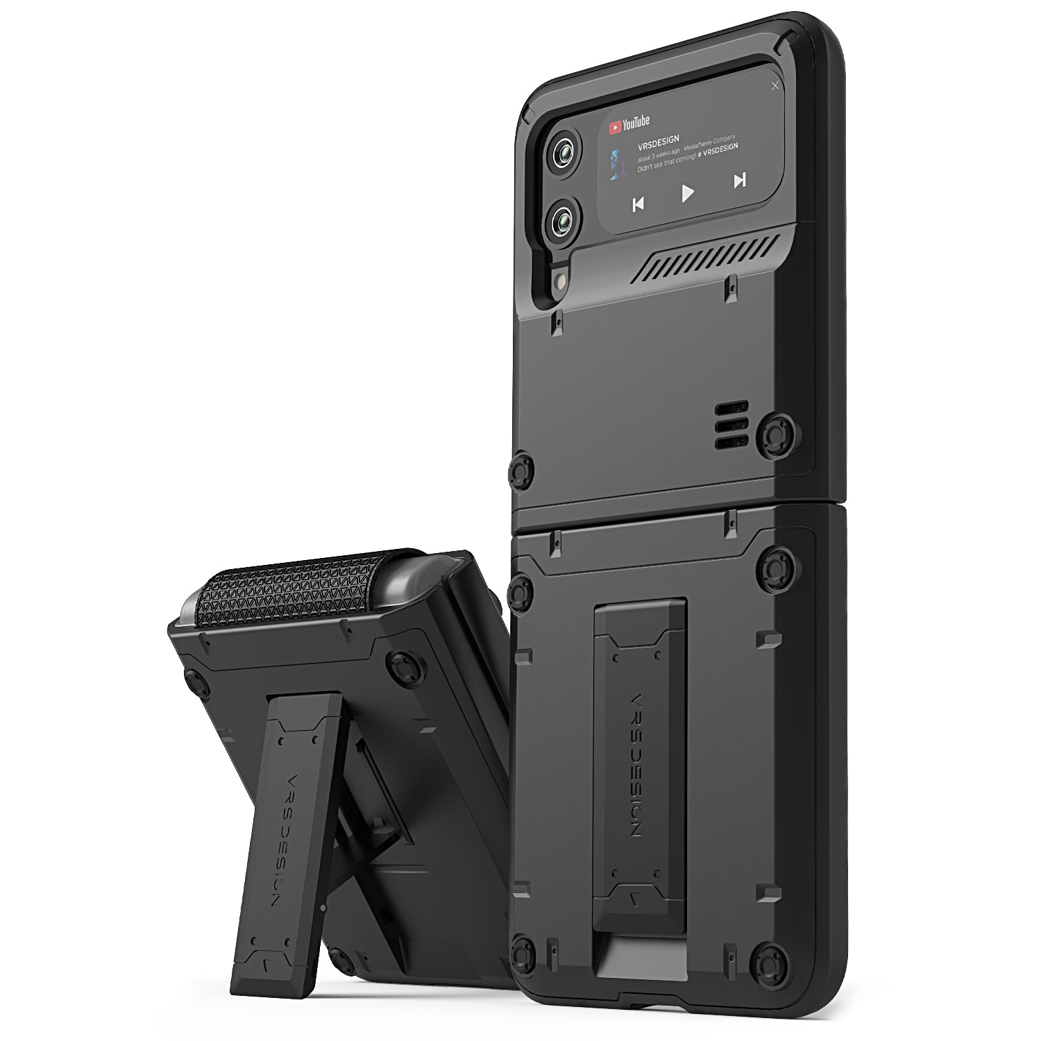 Samsung Galaxy Z Flip 3 Case with QuickStand - Protective Cover for Galaxy Z Flip 3 5G Phone - Multi-Angle Stand for Hands-Free Viewing - Perfect for Work, Travel & Entertainment