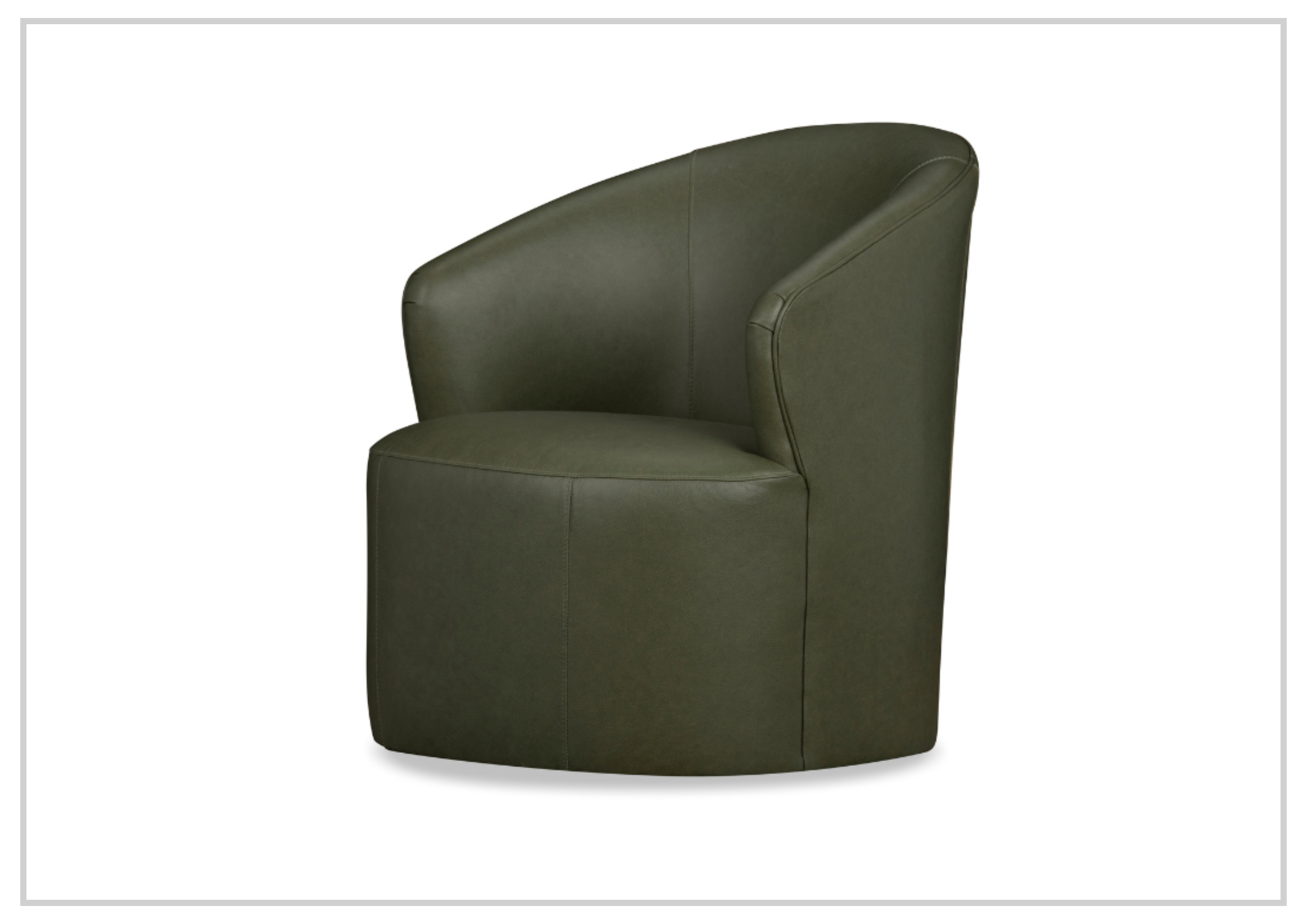 Klaussner Luna Leather Swivel Chair - Green Recliner with UltraLuxe Cushion for Living Room, Office & Lounge Comfort