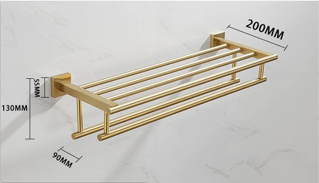 Brushed Gold Double Towel Bar - 40Cm Wall Mounted Stainless Steel Towel Rack - Waterproof & Rustproof for Bathroom & Kitchen - Perfect for Spa, Guest Bath, or Luxury Home Decor