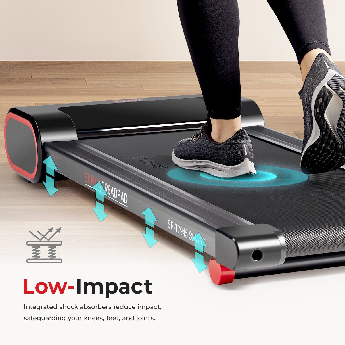 Under Desk Smart TreadPad® Walking Treadmill - Compact & Quiet Office Treadmill for Home & Work, Perfect for Fitness While Working or Watching TV