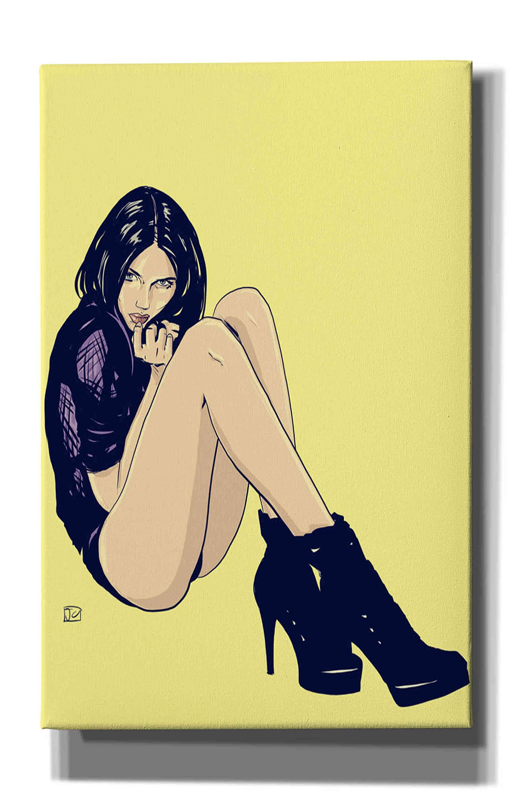 Epic Graffiti 'Legs and Shoes' by Giuseppe Cristiano - 26x40 Inch Canvas Wall Art for Living Room, Bedroom & Office Decor | Modern Urban Street Art Painting
