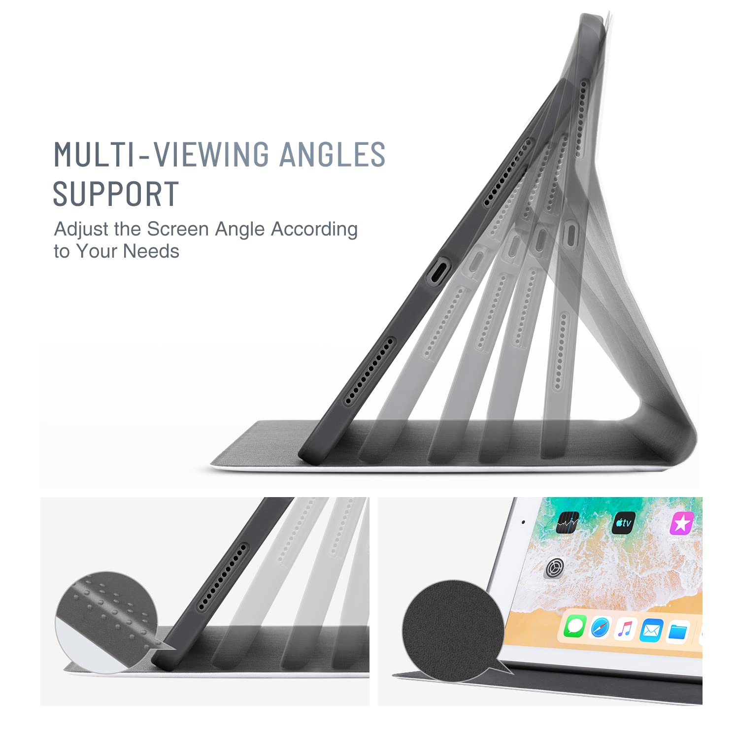 Premium iPad Air 5th/4th Gen Case (2024 M2 11-inch/10.9-inch) - Multi-Angle Stand Cover with Auto Wake/Sleep | Sky Deer Design | Perfect for Work, Travel & Home Use