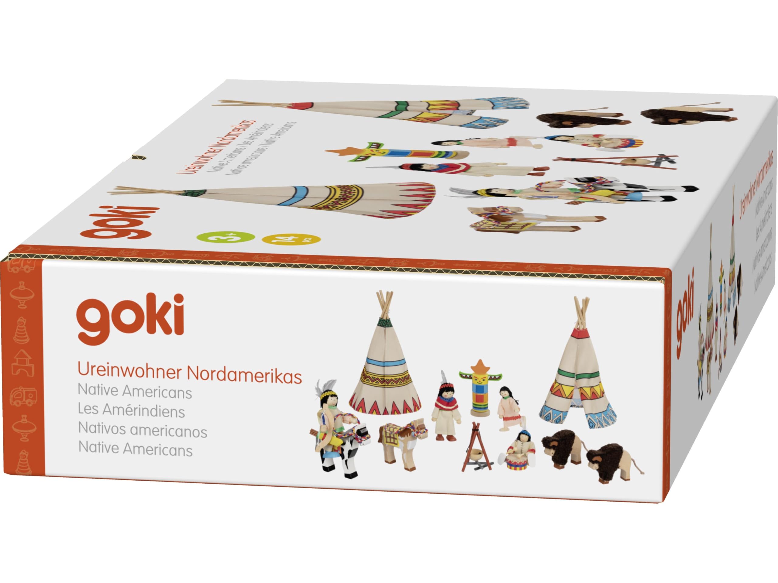 Goki Flexible Indian Camp Doll - Pretend Play for Kids