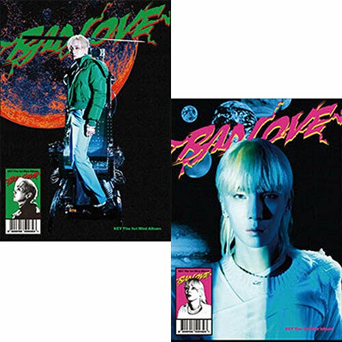 SHINee KEY BAD LOVE 1st Mini Album [A+B Version] SET - 2 CDs, 2 Photo Books, Stickers, Lyrics Papers, Post Cards, Posters & Photo Cards | K-Pop Collectible for Fans, Gift Idea for SHINee World