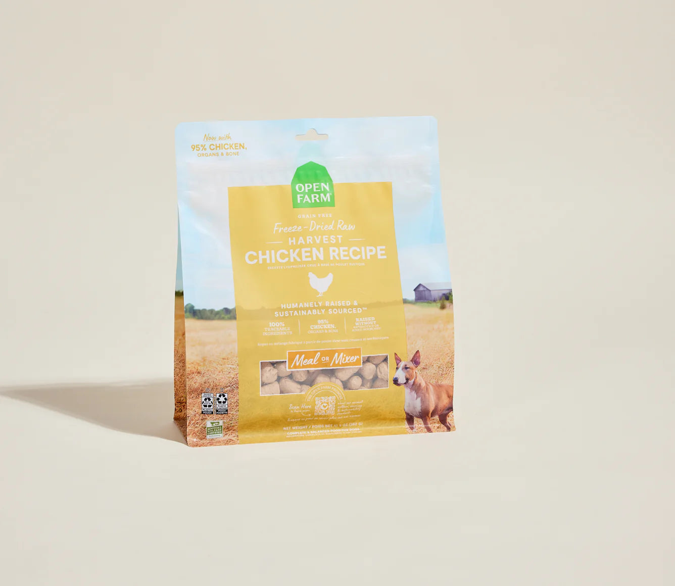 Open Farm Freeze Dried Dog Food - Grain-Free Chicken Recipe with Superfoods | High Protein Kibble for Adult Dogs | Perfect for Training Treats & Meal Toppers
