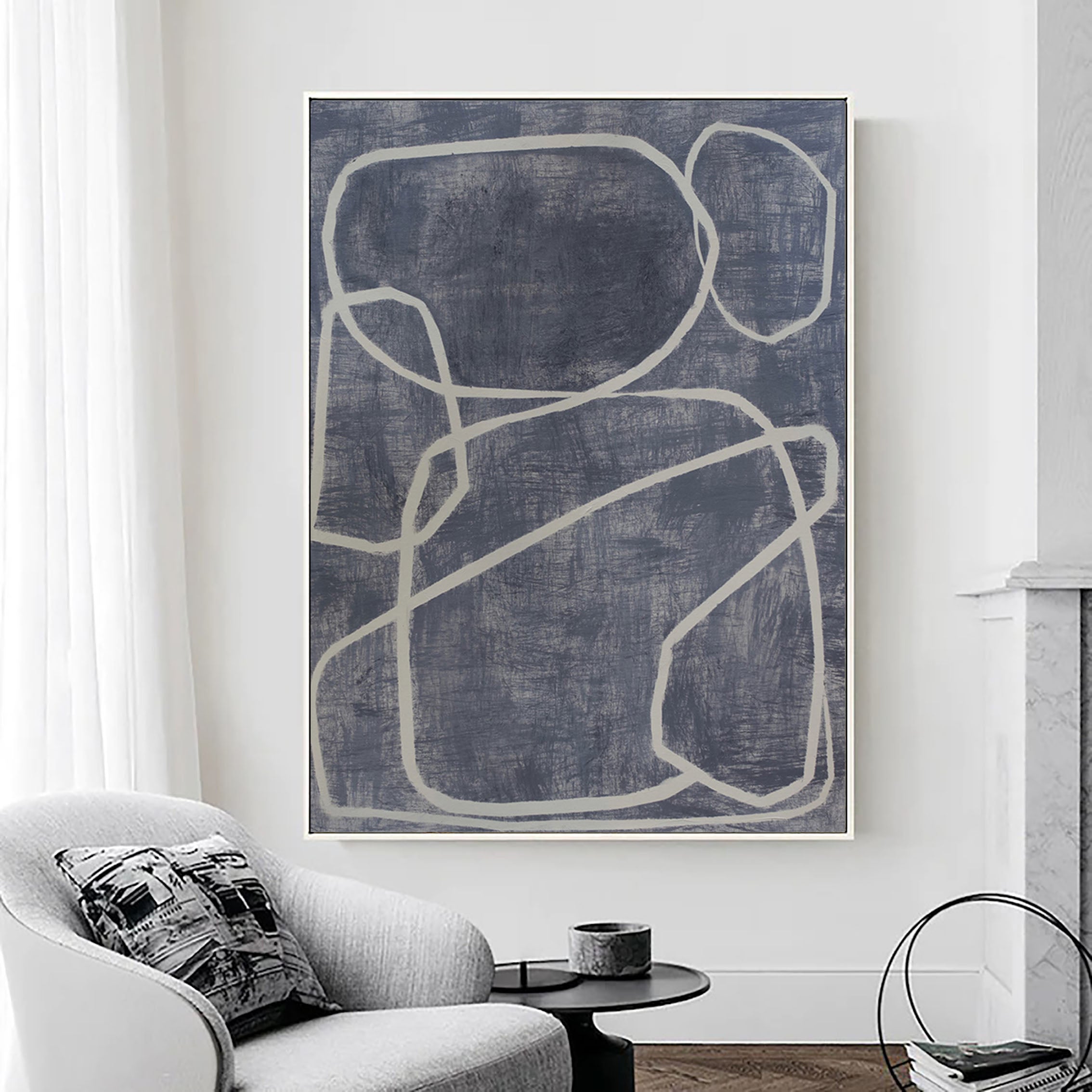 Abstract Tranquility Wall Art #WS089 - Custom Size Canvas Painting for Living Room, Bedroom & Office Decor