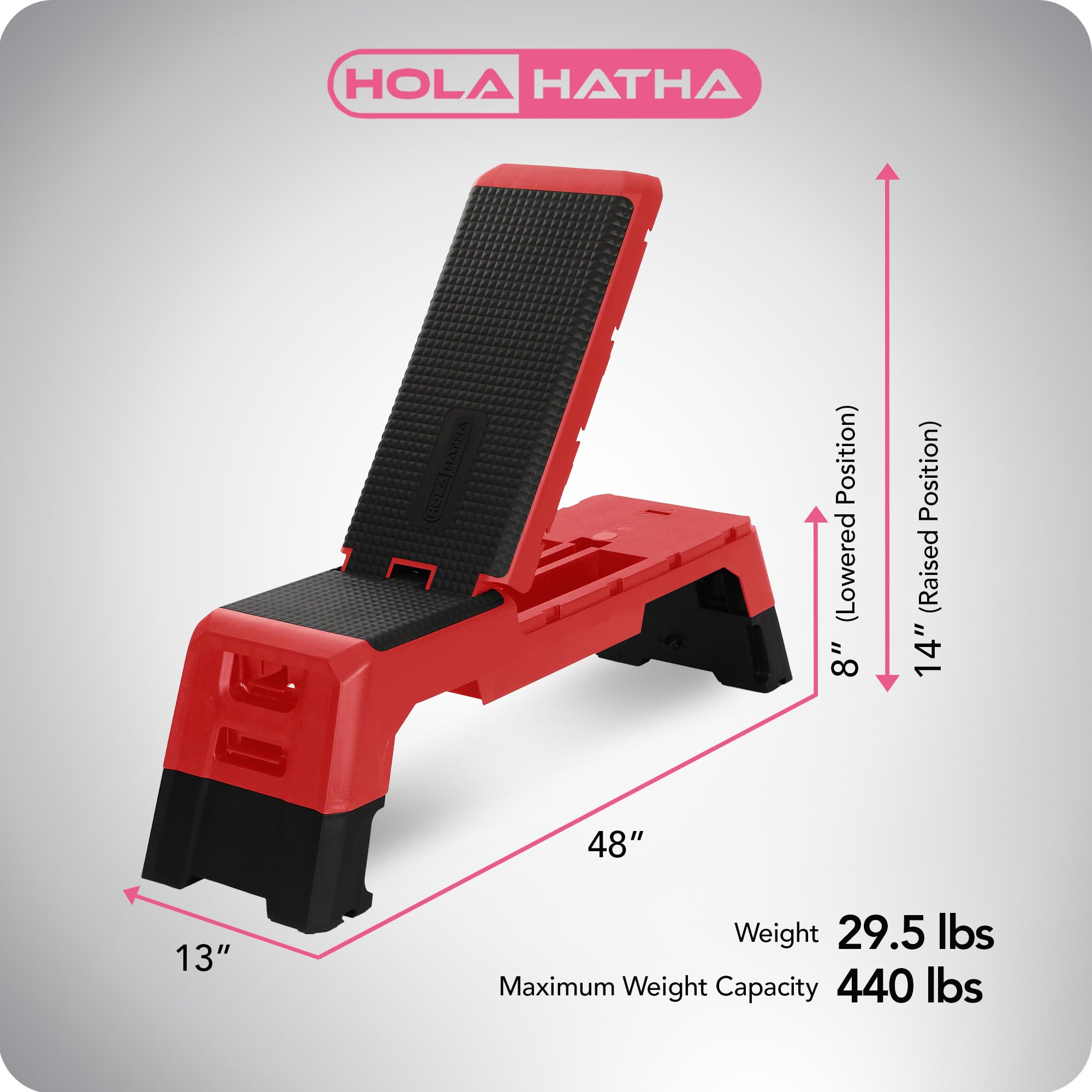 HolaHatha Adjustable Multi-Functional Workout Bench - 440 lbs Weight Capacity, Foldable Incline Design (8.5