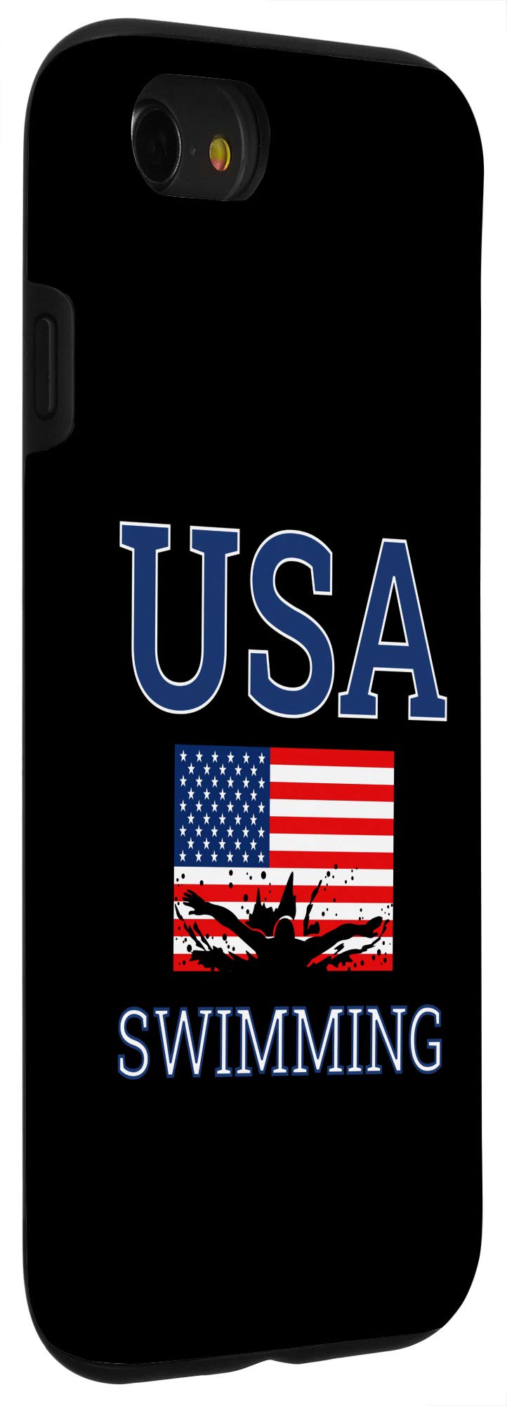iPhone SE (2020) / 7 / 8 Butterfly Stroke American Swimmer Swimming Athlete USA Flag Case - Durable Protective Phone Cover for Swimming Enthusiasts & Patriotic Supporters