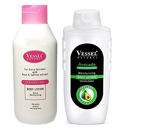 GIFTMOOR Rose & Saffron Extra Fairness Body Lotion with Avocado Oil - Winter Protection Moisturizer, Paraben Free, Pack of 2 (1300ml) - Hydrating Dry Skin for Daily Use & Night Care