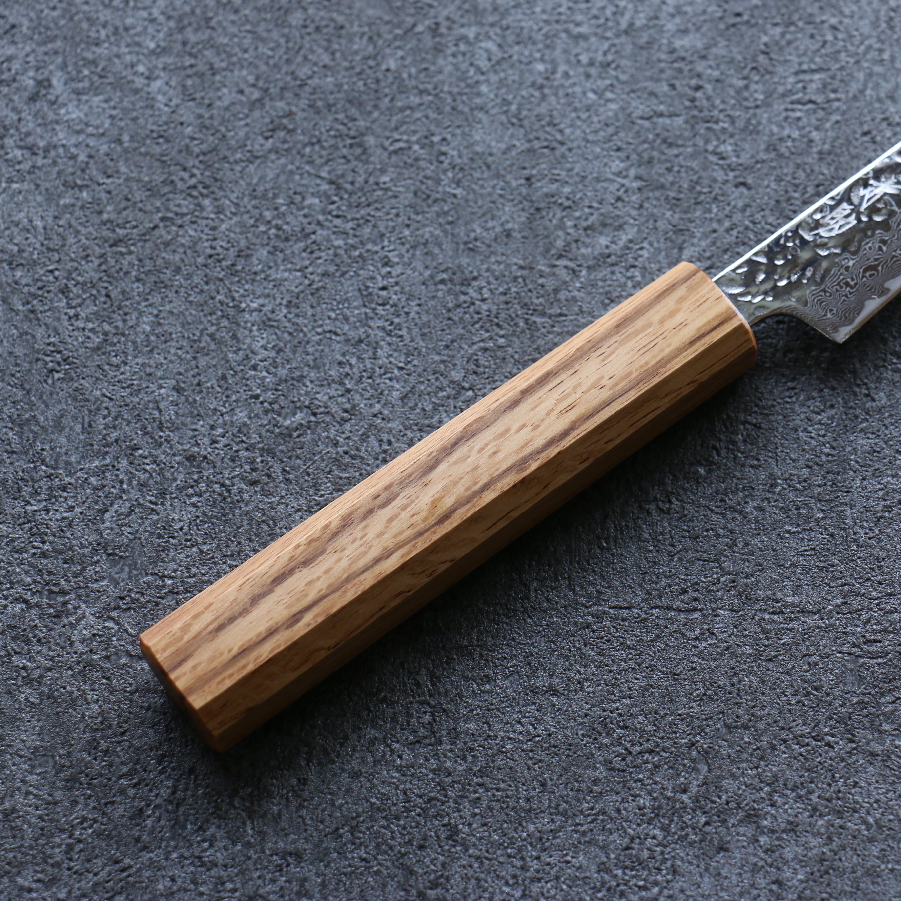 Premium AUS10 Hammered Damascus Petty Knife 80mm - Oak Handle Japanese Kitchen Utility Knife for Slicing, Peeling & Precision Cutting - Perfect for Home Chefs & Professional Kitchens