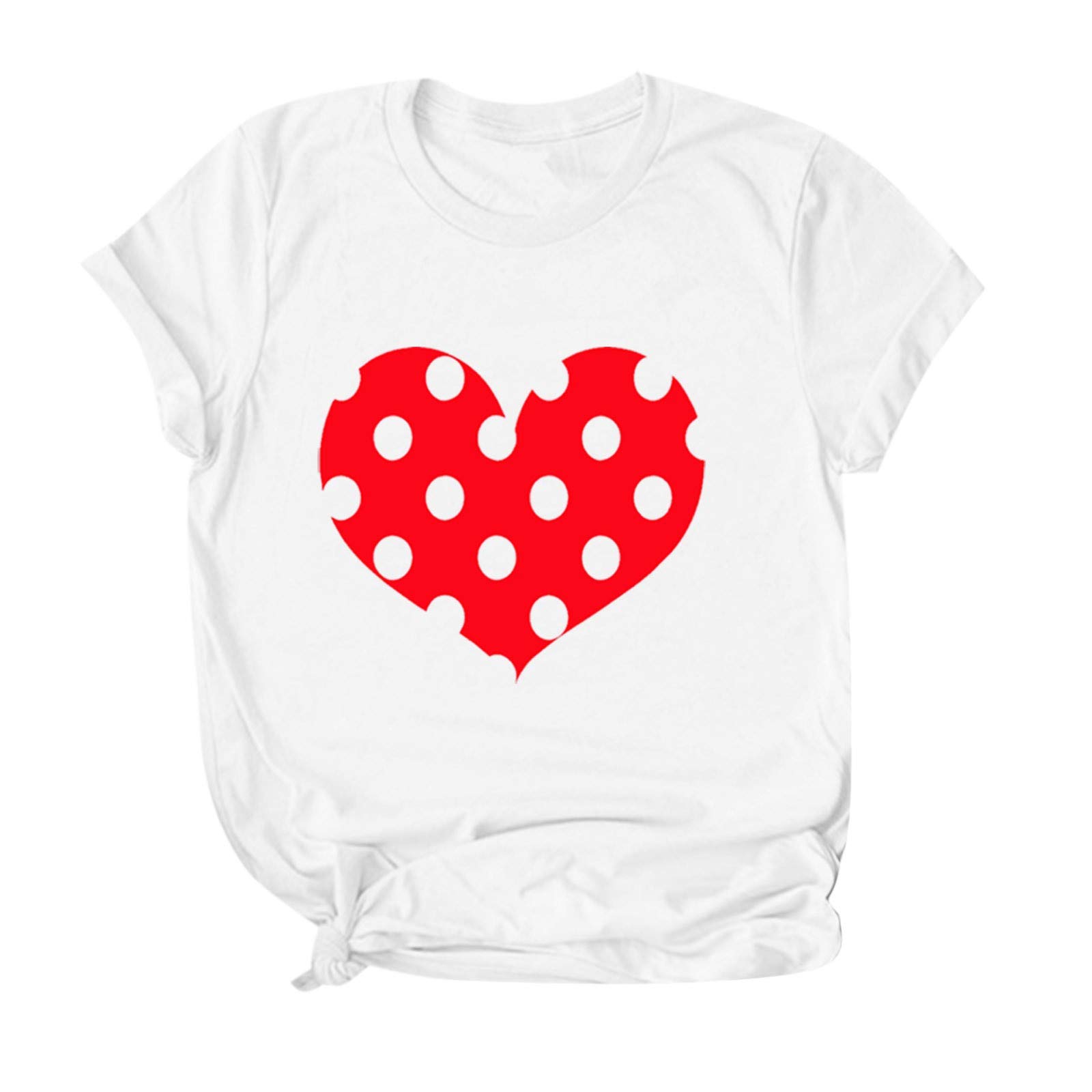 Women's Casual Summer Love Print Short Sleeve T-Shirts - Matching Couples Valentine's Day Tops for Date Night & Romantic Getaways