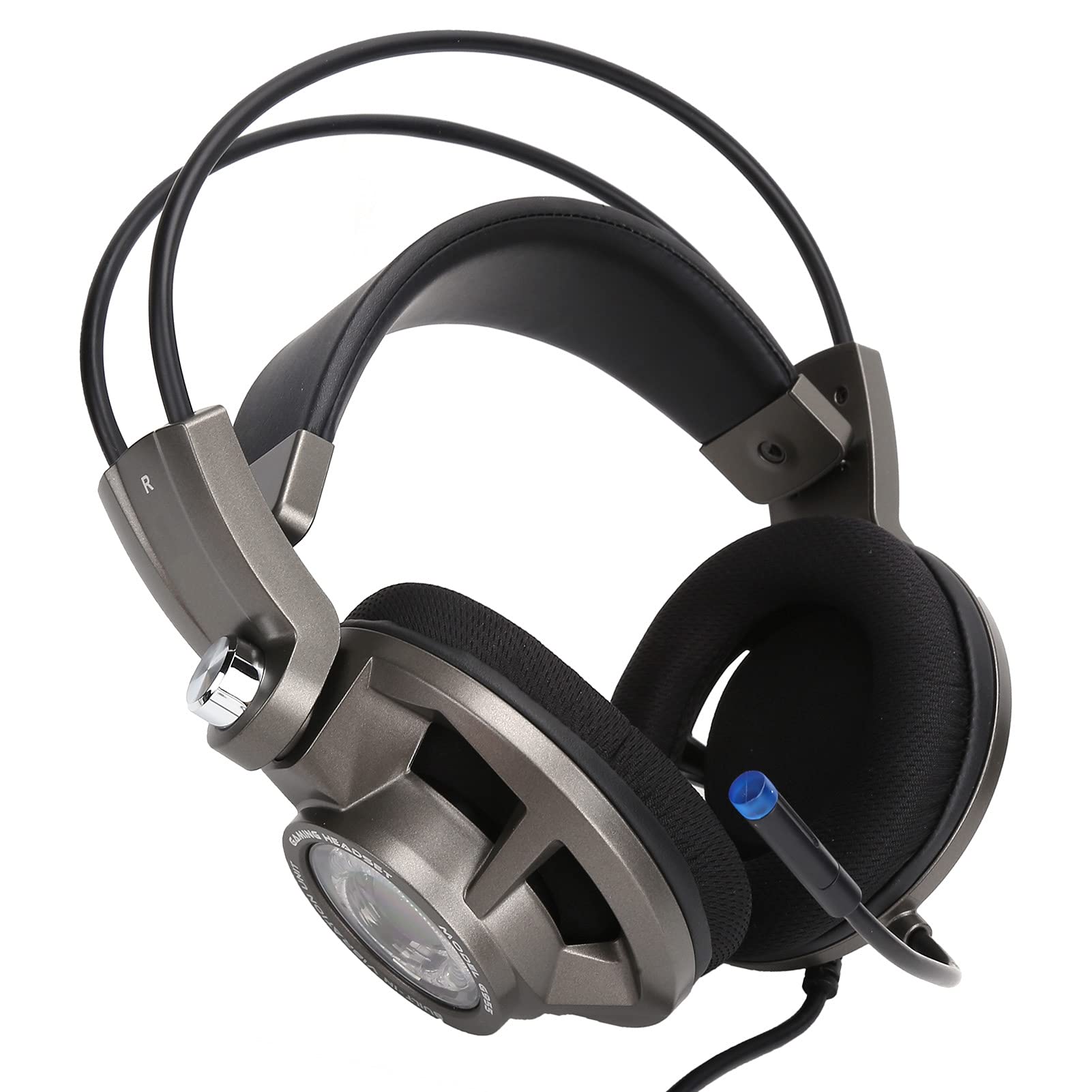 Wired Gaming Headset for PC & Laptop - Lightweight Over-Ear Headphones with USB Plug, Ergonomic Double-Head Beam Design & Breathable Mesh Earmuffs - Perfect for Men, Women & Kids (Silver Gray) - Ideal for Gaming, Streaming & Online Meetings
