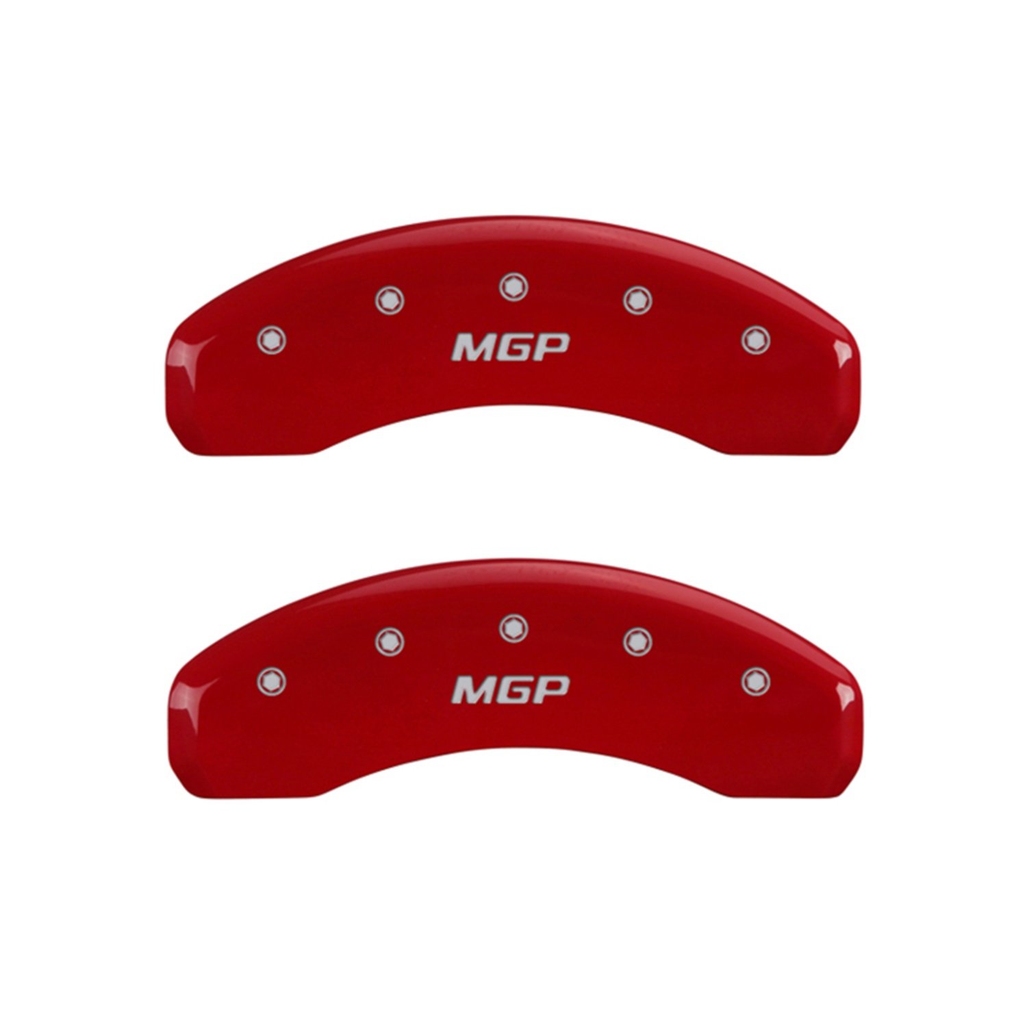 MGP 10202SMGPRD Red Brake Caliper Covers with Silver Engraving - Set of 4 - High Performance Car Accessories for Sports Cars & Luxury Vehicles - Perfect for Car Enthusiasts & Auto Shows