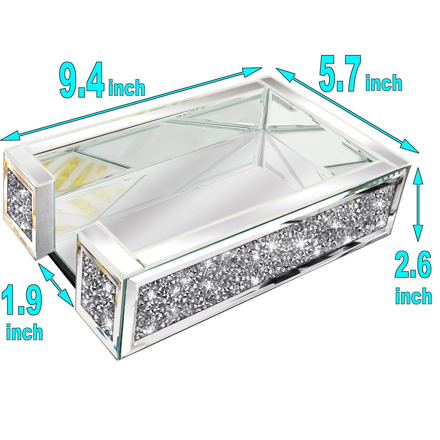 Crystal Crushed Diamond Napkin Holder - 9.4