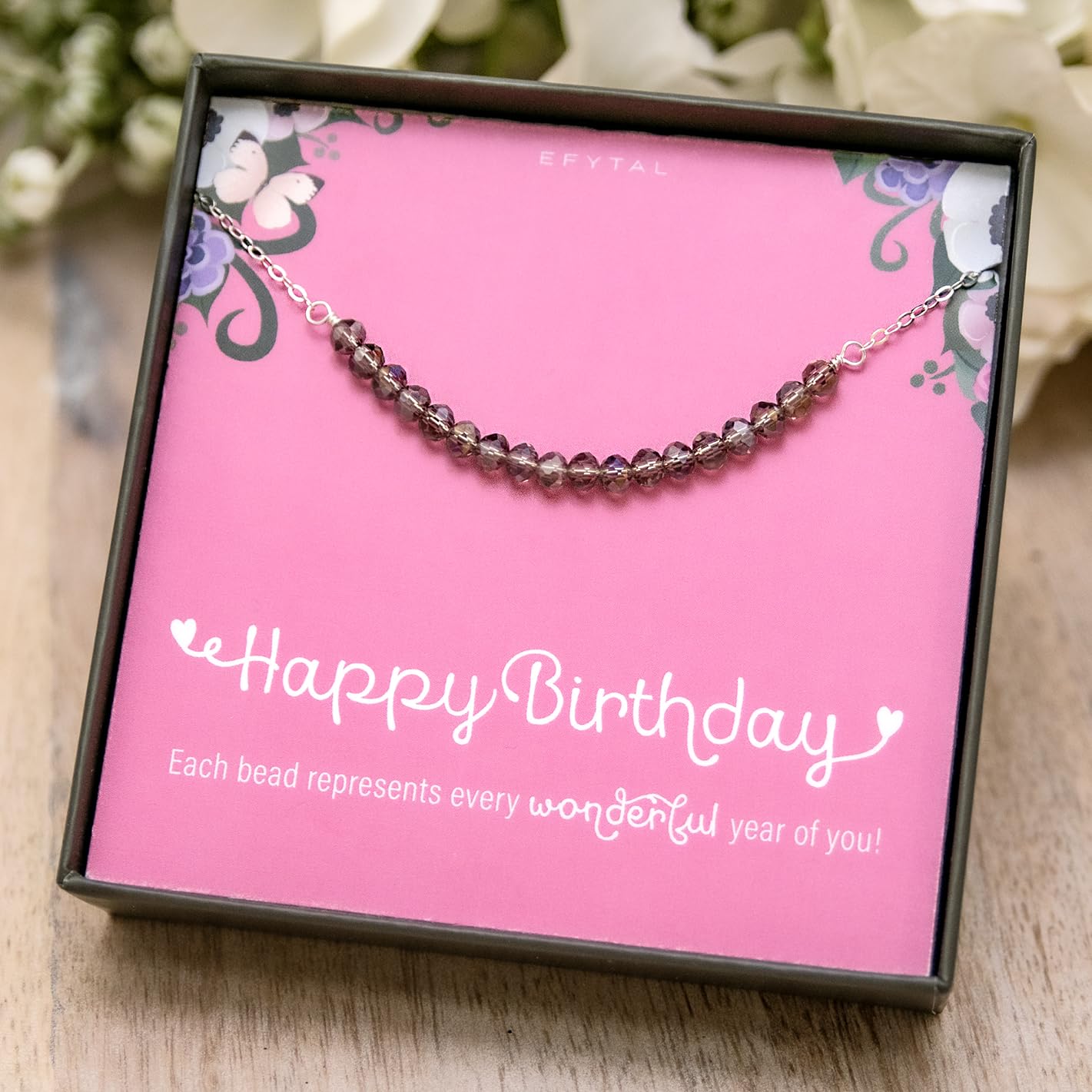 EFYTAL 18th Birthday Gifts for Women - 925 Sterling Silver Necklace with Cubic Zirconia, Elegant 18 Year Old Birthday Present for Daughter, Sister or Girlfriend - Perfect for Parties, Graduation & Special Occasions