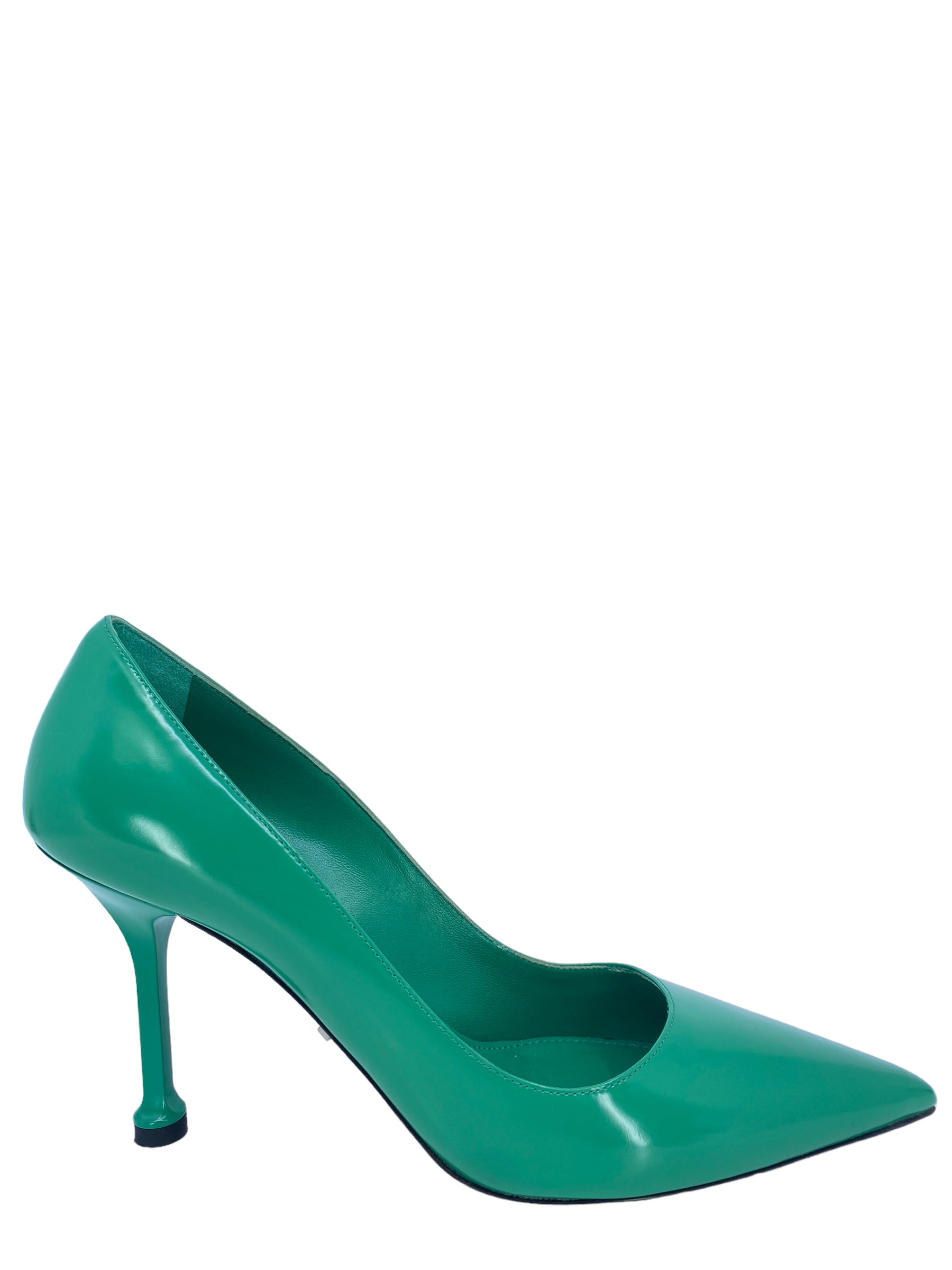 Prada Green Leather Pumps Women's Size 7.5 - Luxury Italian Designer Heels for Office, Party & Special Occasions