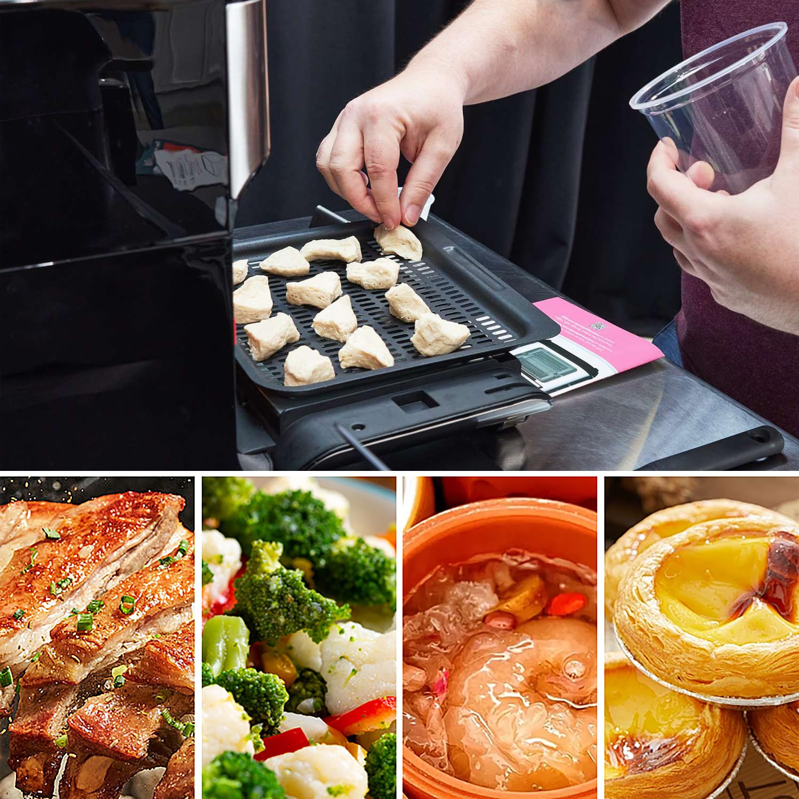 3-Piece Nonstick Replacement Mesh Cooking Racks for Instant Vortex Plus 10 Quart & Power XL Chefman Innsky CROWNFUL 10.6 Quart Air Fryer Ovens - Perfect for Baking, Roasting, and Air Frying Chicken Wings, Vegetables, and More