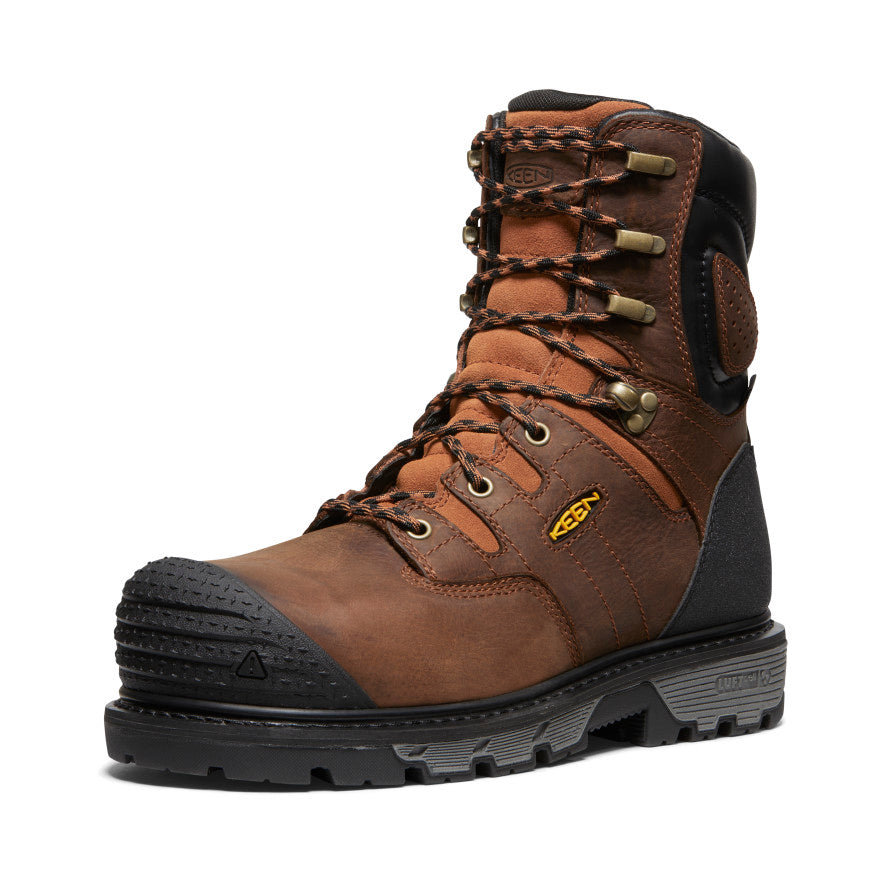 **Men's Camden 8 Waterproof Work Boot with Carbon Toe - Leather Brown/Black - Durable & Comfortable for Construction, Hiking & Outdoor Work**