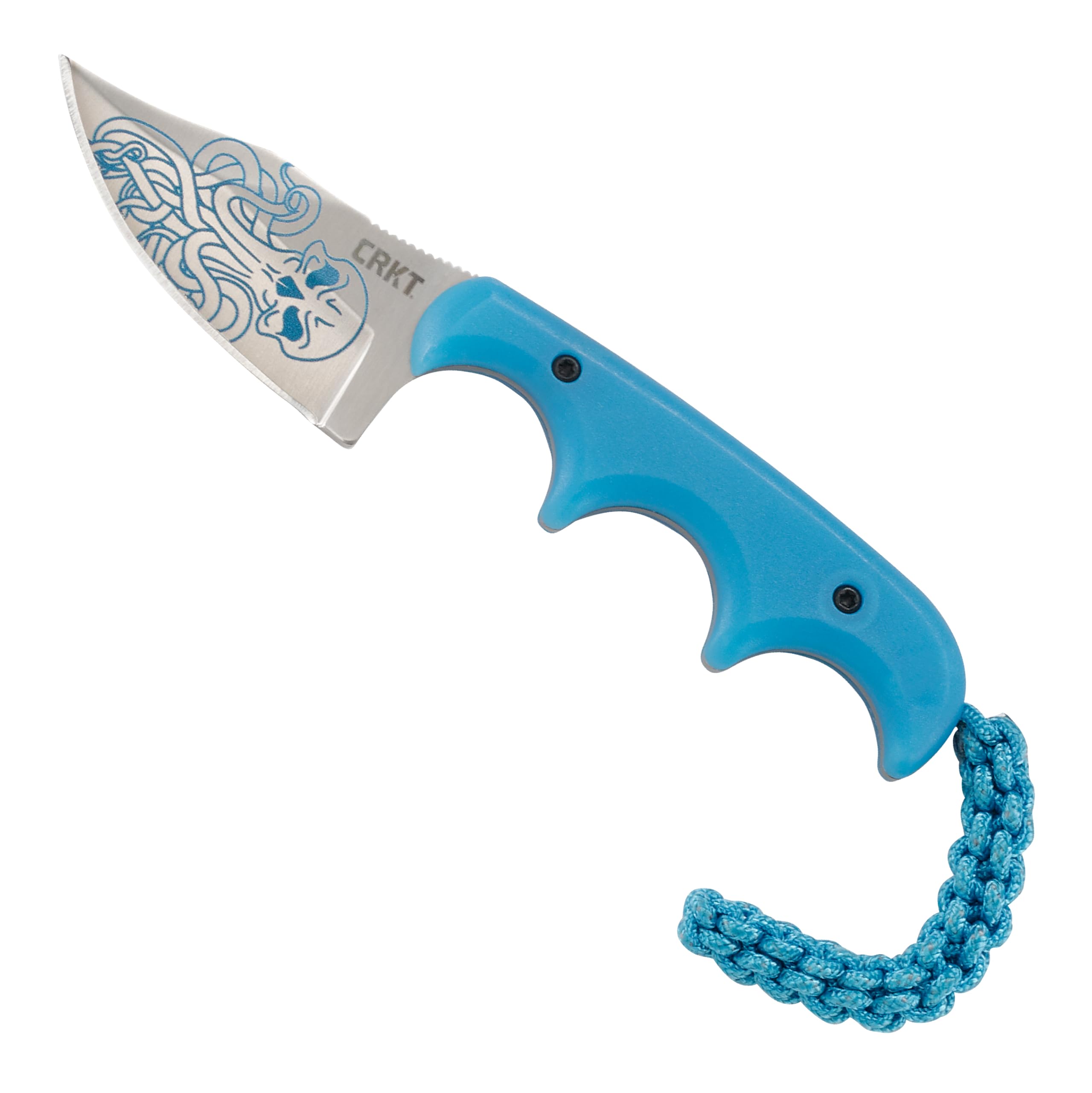 CRKT Minimalist Bowie EDC Knife - Compact Everyday Carry Fixed Blade Utility Knife with Satin Finish, Cthulhu Artwork, Glow-in-the-Dark Handle & Sheath (Model 2387O) | Perfect for Camping, Hiking, Survival & Outdoor Adventures