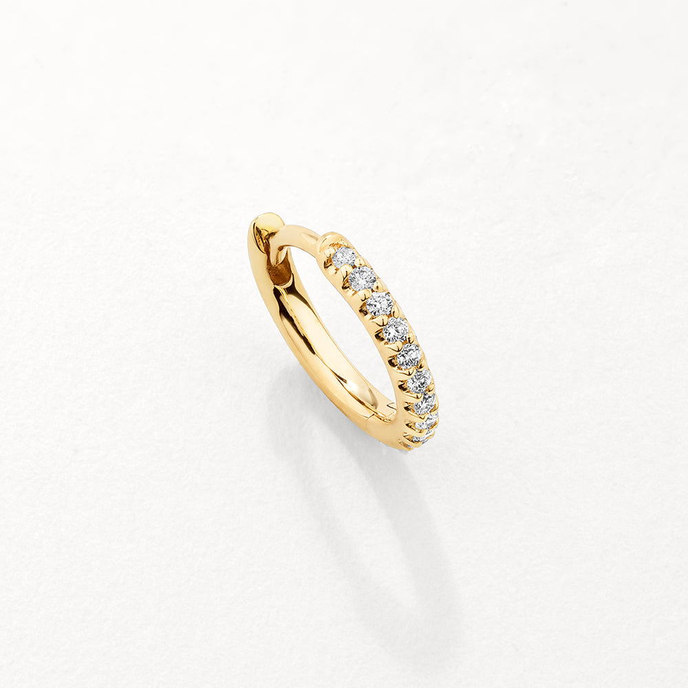 10k Gold Diamond Huggie Earrings for Women - Elegant Everyday Hoop Earrings for Work, Party & Special Occasions