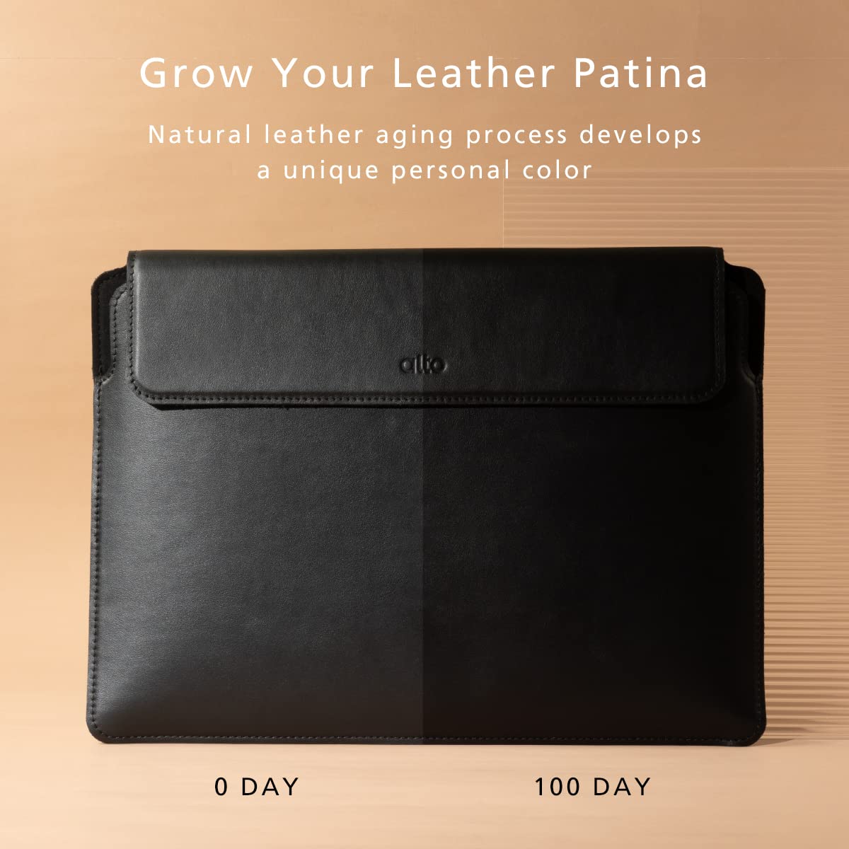 Premium Italian Leather Laptop Sleeve for MacBook Air & Pro 13/14 inch - Protective Case for MacBook Air 13.3