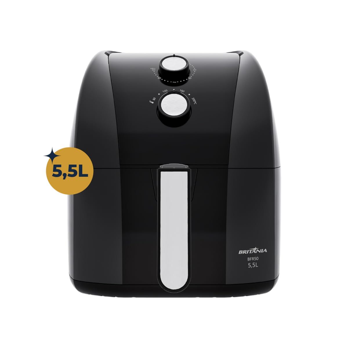 Britânia 5.5L 1500W Air Fryer (BFR50 Redstone) - Large Capacity, 220V, Healthy Oil-Free Cooking - Perfect for Family Meals, Snacks & Crispy Fried Foods