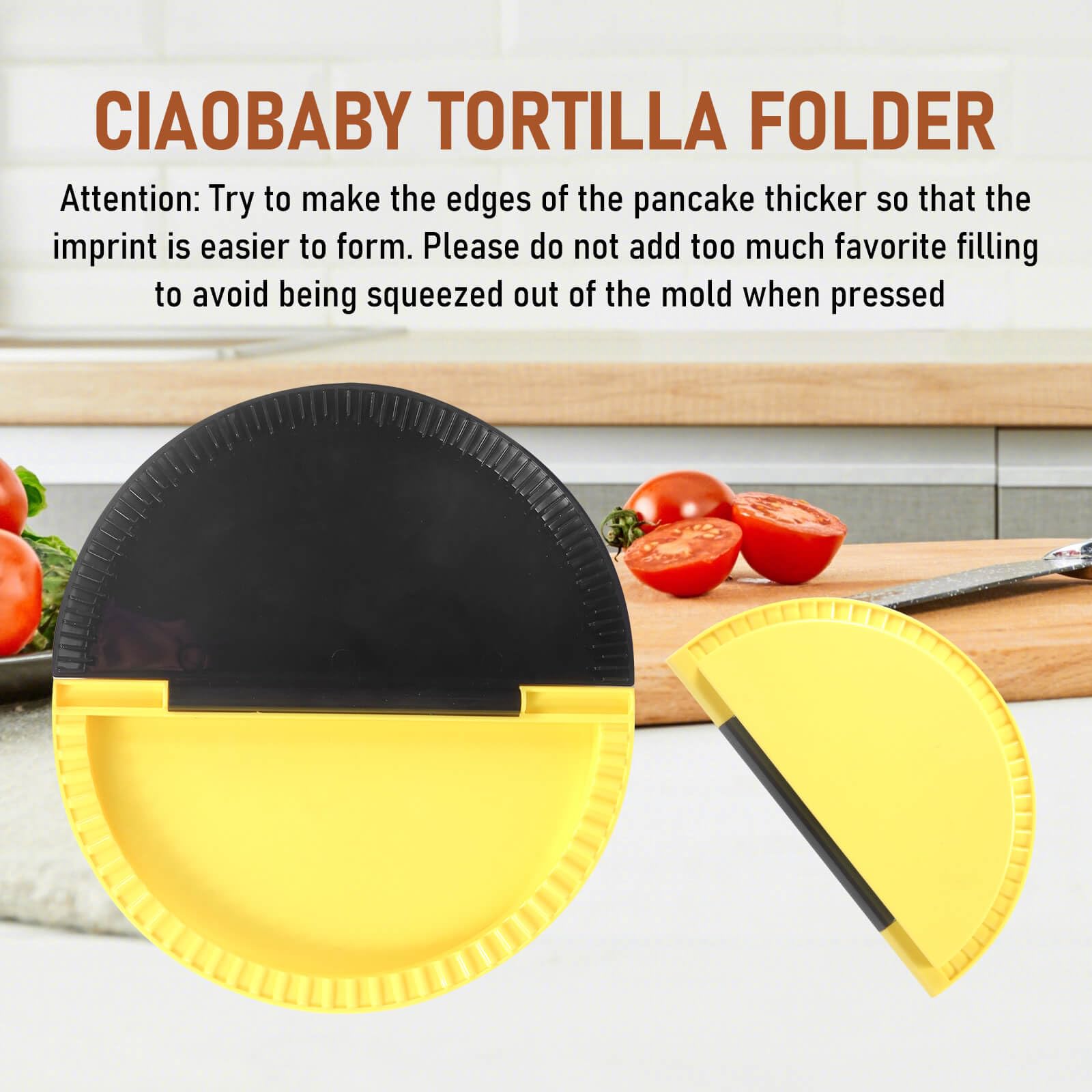 Tortilla Folder and Sealer - Burrito Maker, Empanada Press & Sandwich Sealer | Kitchen Tool for Easy Meal Prep | Perfect for Wraps, Quesadillas & On-the-Go Lunches