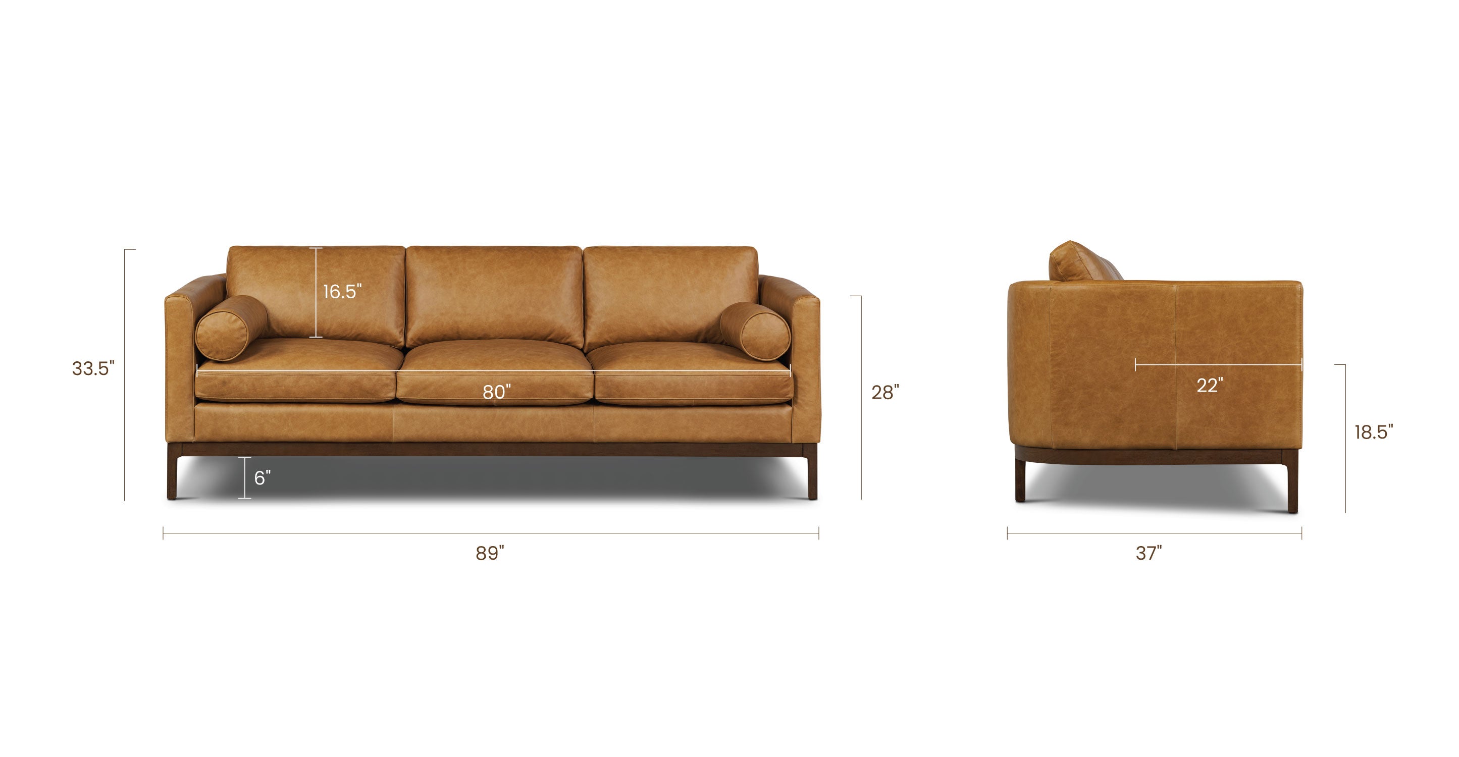 Toscano 89 Sofa - Modern Comfortable Living Room Furniture for Small Spaces | Perfect for Apartments, Condos & Cozy Homes