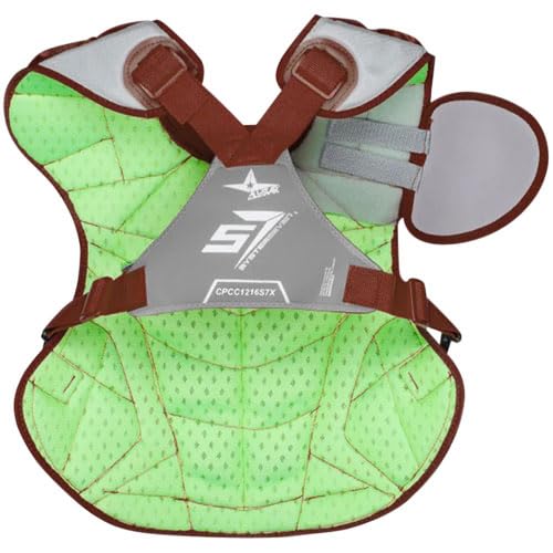All-Star CPCC1216S7XMA S7 Axis™ Youth Baseball Chest Protector - NOCSAE Certified for Ages 12-16 - Lightweight Protective Gear for Catchers & Pitchers - Perfect for Little League, Travel Ball & High School Baseball Games
