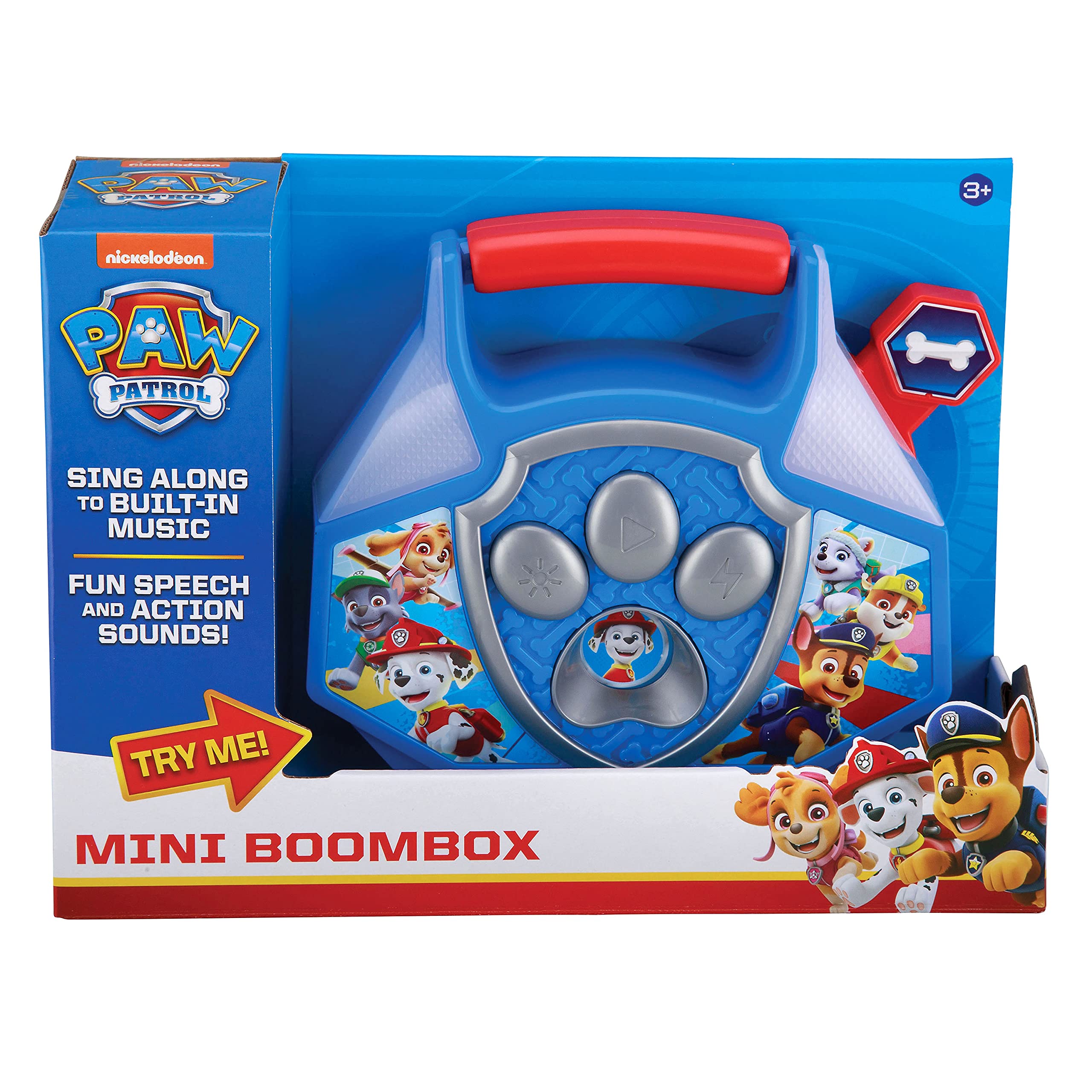 Paw Patrol Kids Bluetooth Speaker with Built-in Music, Flashing LED Lights & Sound Effects - Portable Mini Boombox for Boys & Girls, Perfect for Birthday Gifts, Pool Parties & Indoor Playtime