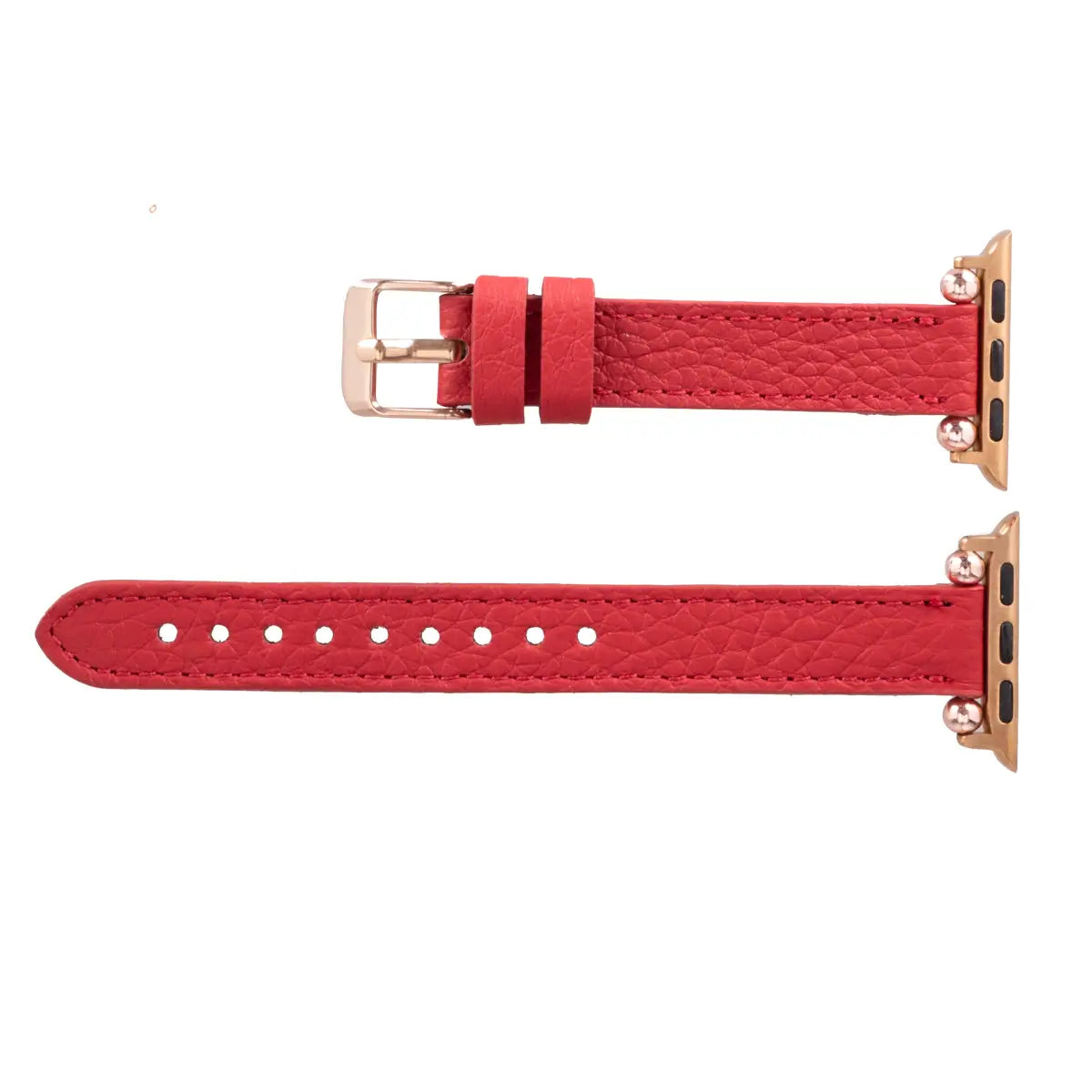 Premium Red Leather Ultra Slim Apple Watch Band - Stylish & Comfortable Replacement Strap for Apple Watch Series 1/2/3/4/5/6/7/8/SE - Perfect for Workouts, Office Wear & Everyday Fashion Accessory