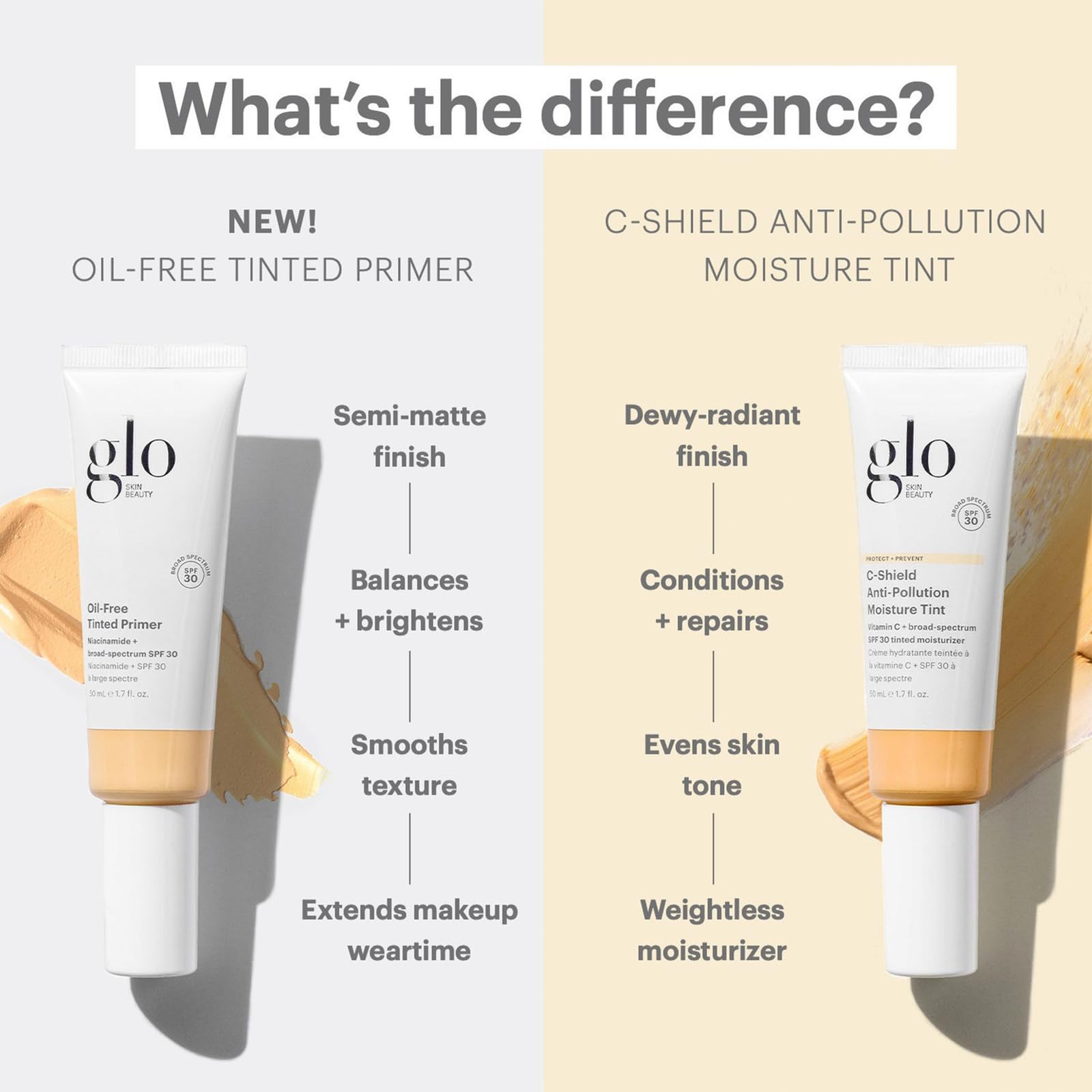 Glo Skin Beauty C-Shield Anti-Pollution Moisture Tint SPF 30 - Vitamin C Tinted Moisturizer for Face with Broad Spectrum Protection, 1.7 Oz (6W Medium) | Daily Hydration & Sun Defense for Work & Outdoor Activities