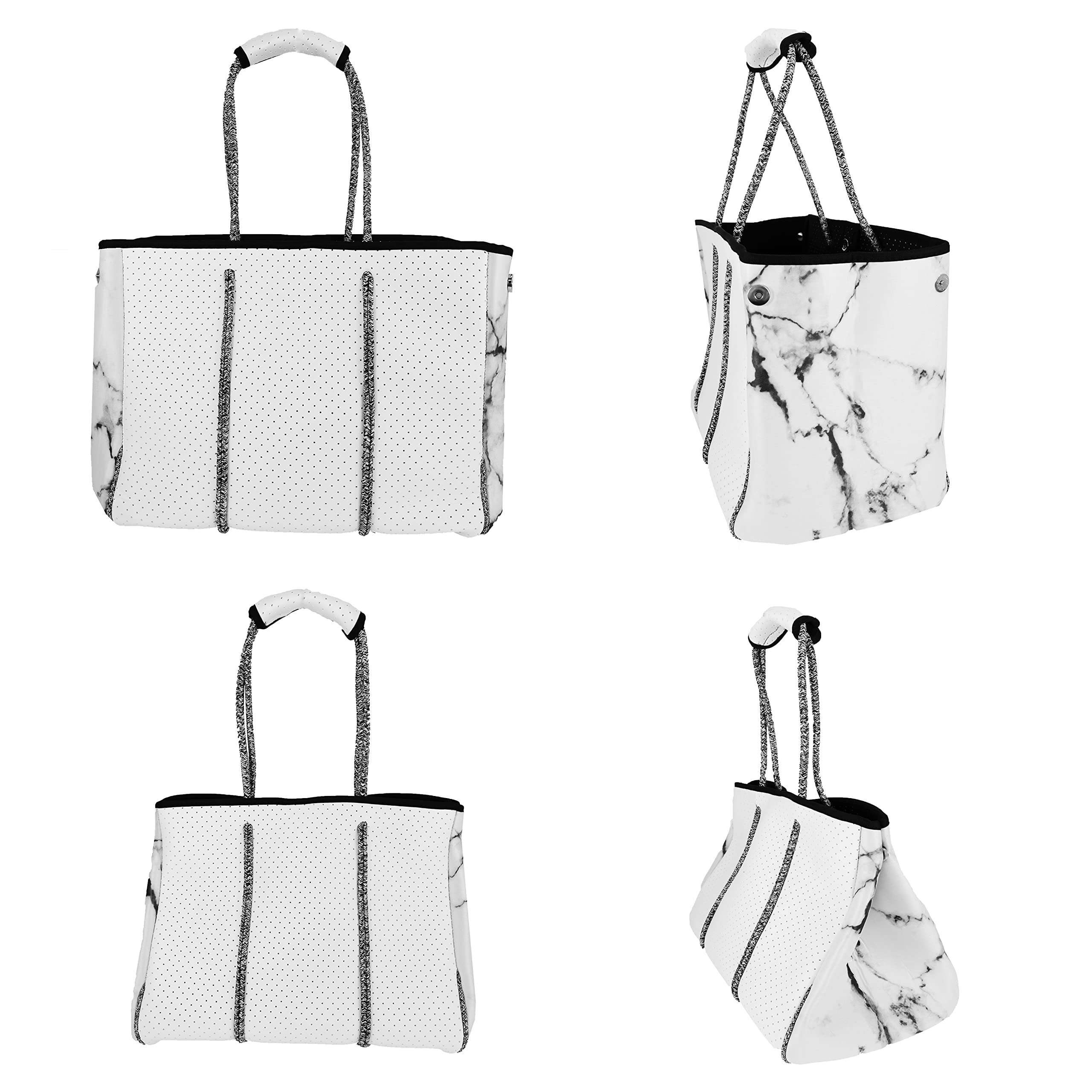 Waterproof Neoprene Tote Bag for Women & Men - Lightweight Beach Shoulder Bag for Summer, Travel, Pool, Gym & Shopping - Durable Reusable Grocery Bag