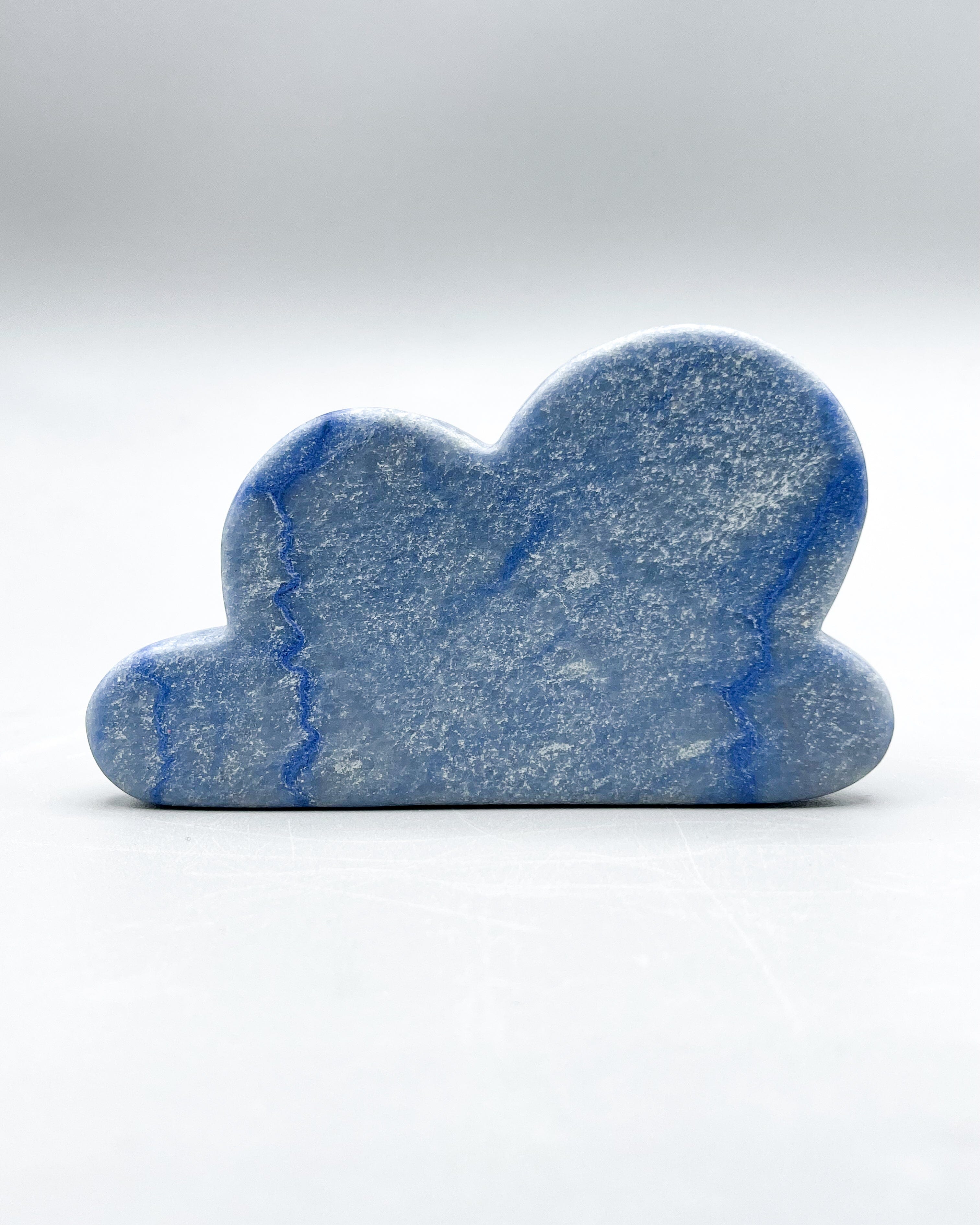 Blue Quartz Cloud Carving - Handmade Natural Stone Decor for Home & Office - Perfect for Meditation Spaces, Yoga Rooms, and Feng Shui Decor