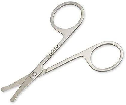 Professional Stainless Steel Eyebrow Scissors, Nose Hair & Beard Trimmer Set of 3 - Precise Grooming for Eyebrows, Facial Hair & Makeup | Perfect for Home Salon, Travel & Personal Care