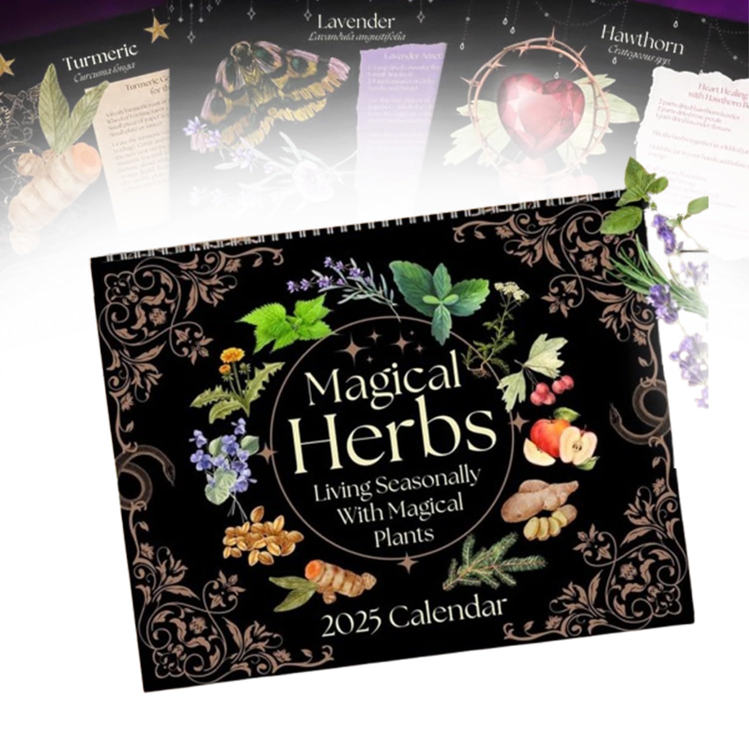 2025 Magical Herbs Calendar - 12 Month Seasonal Herbal Recipe & Spell Ritual Planner for Herbalists and Plant Lovers | Perfect for Kitchen Decor, Witchcraft Practice & Gift Giving