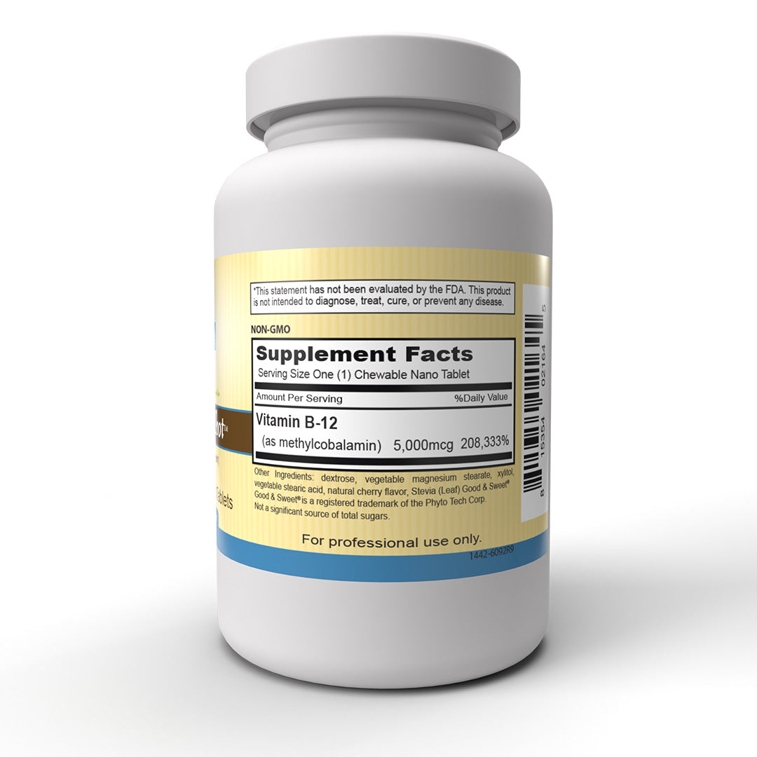 Fast-Absorbing Vitamin B12 Chewable Tablets - B12 Rapid Shot™ (60 Nano Tablets) for Energy Boost & Immune Support - Perfect for Busy Professionals & Active Lifestyles