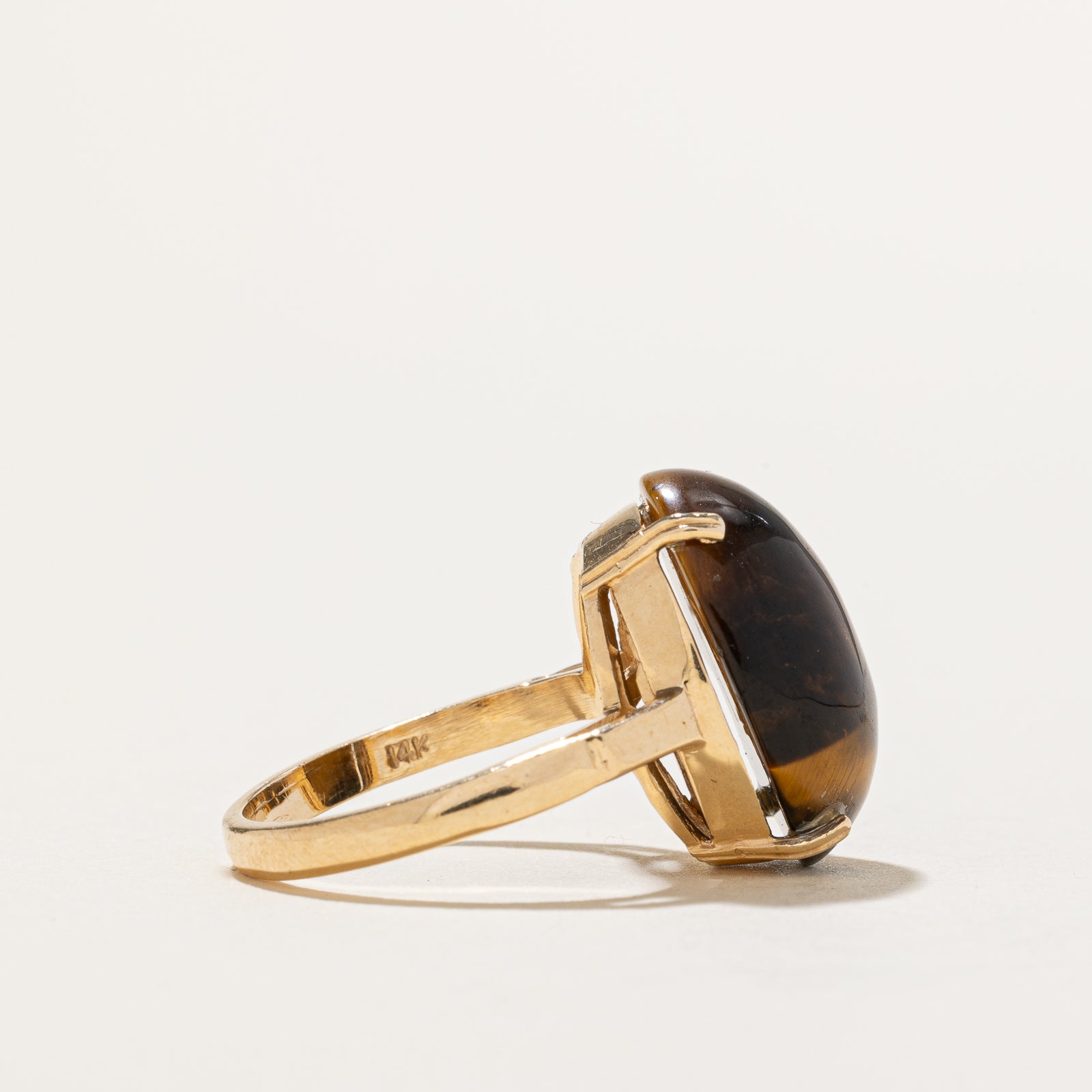 10.20ct Tigers Eye Cocktail Ring for Women - Size 6.75 - Elegant Statement Jewelry for Parties, Weddings & Evening Events