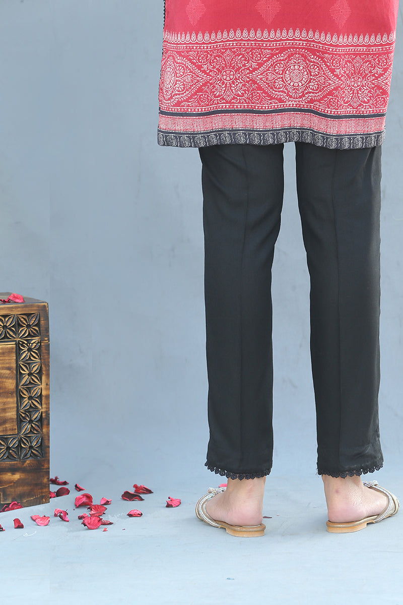Lacy Straight Pants for Women - Elegant Office & Casual Wear - Comfortable Stretch Fabric - Perfect for Work, Dates & Travel
